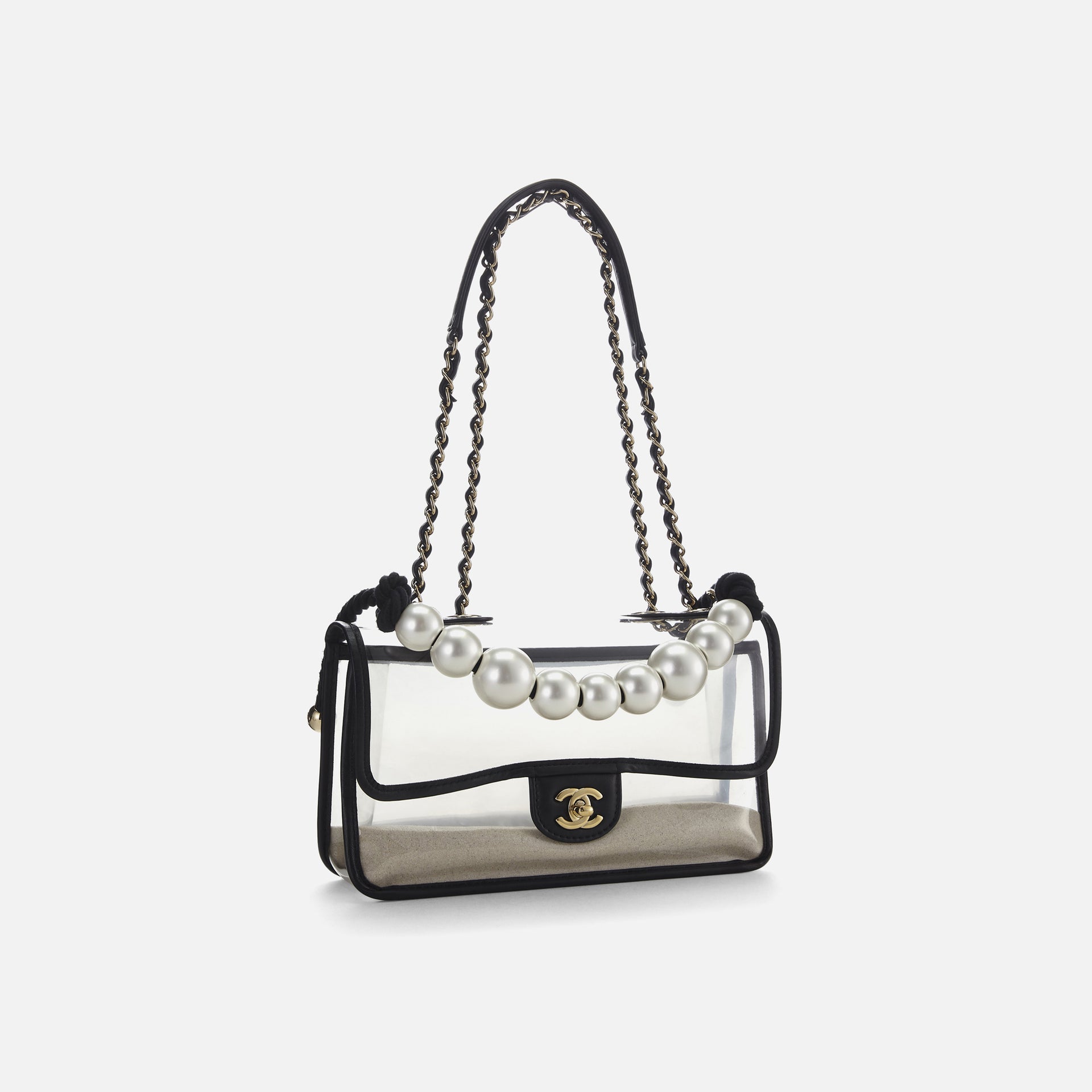 WGACA Chanel Sand By The Sea Flap Medium - Black Vinyl