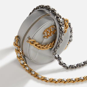 WGACA Chanel Lambskin 19 Round Chain Bag - Silver