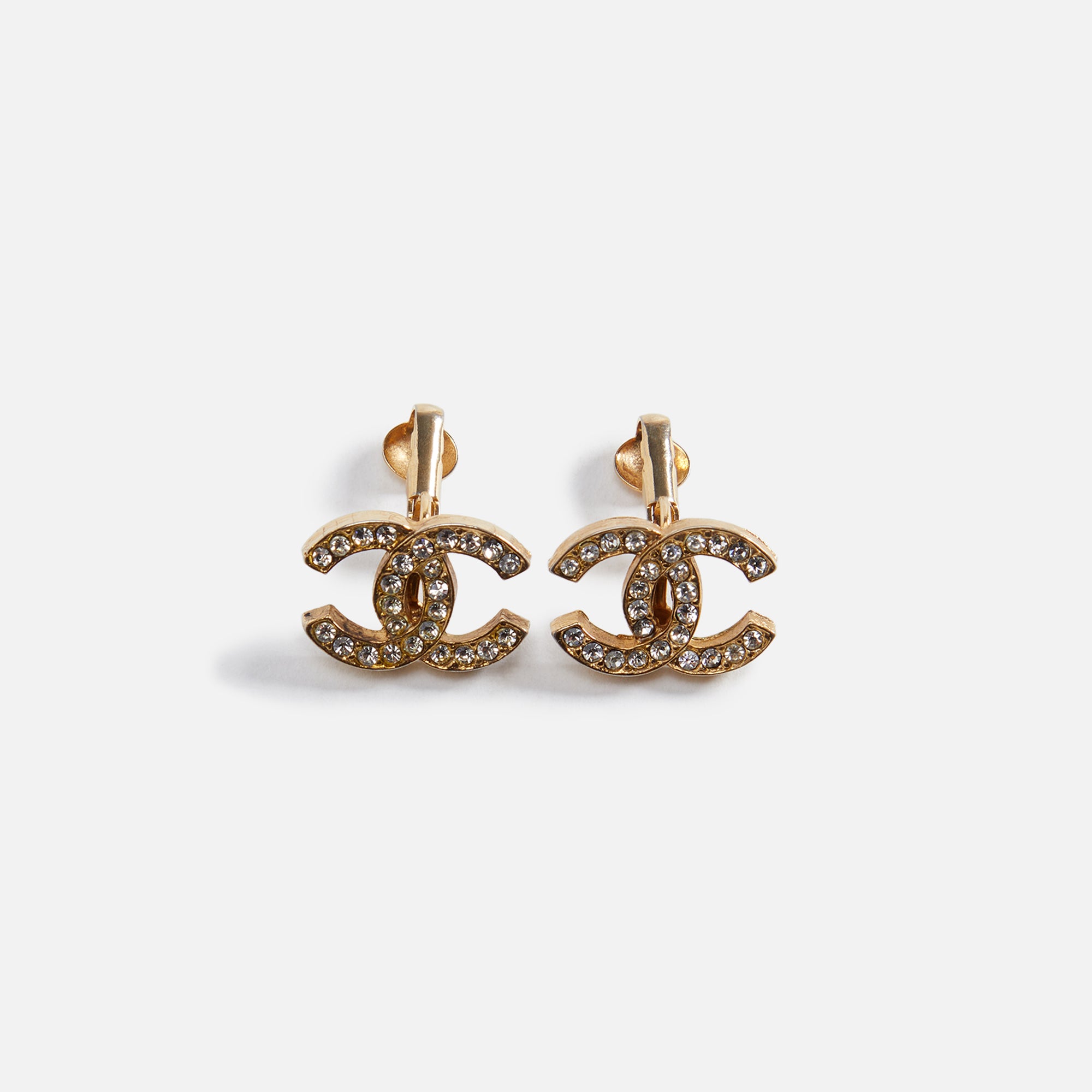 WGACA Chanel Crystal CC Earrings - Gold – Kith