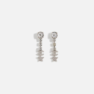 WGACA Chanel CC Crystal Star Dangle Earrings - Silver