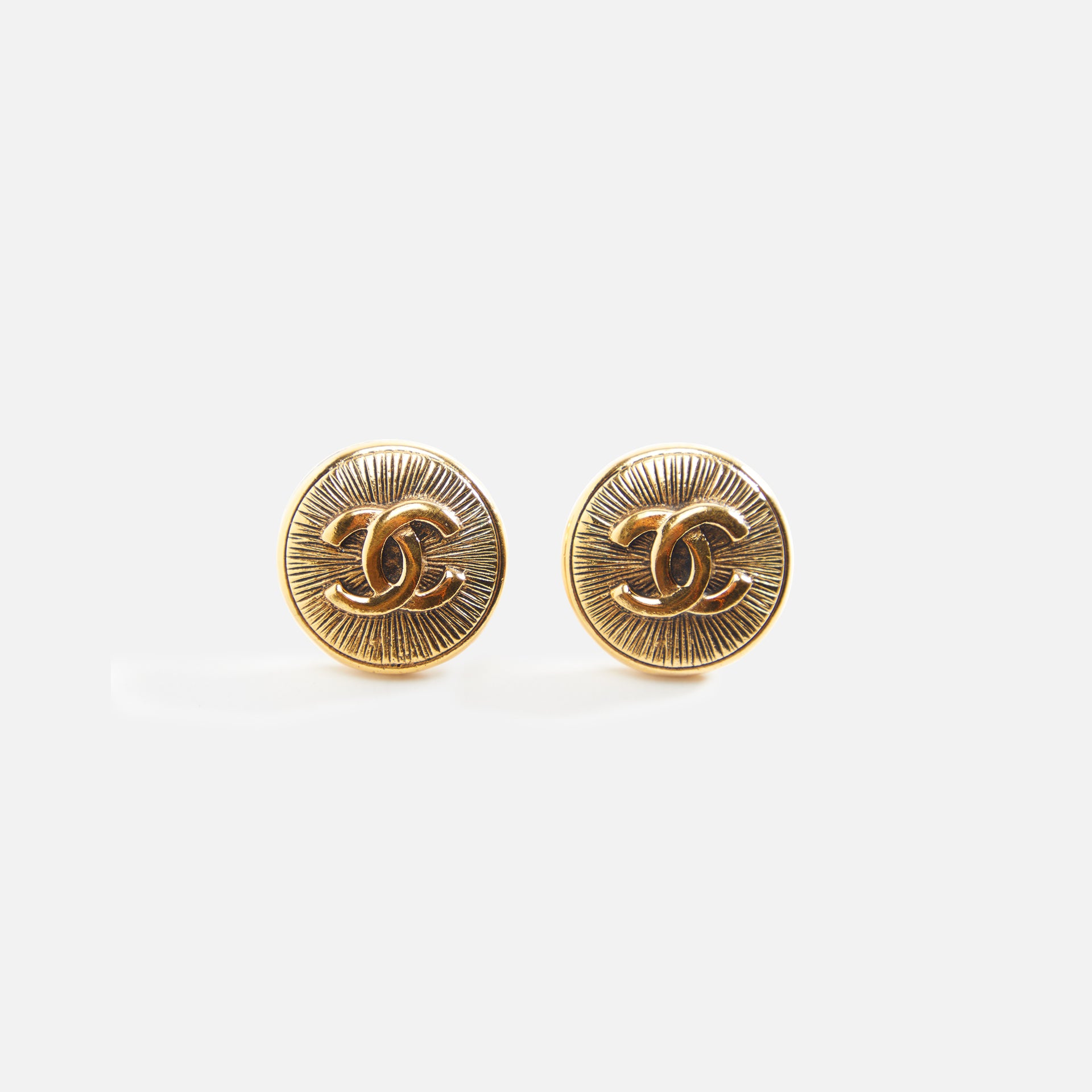 WGACA Chanel Sunburst Earrings - Gold