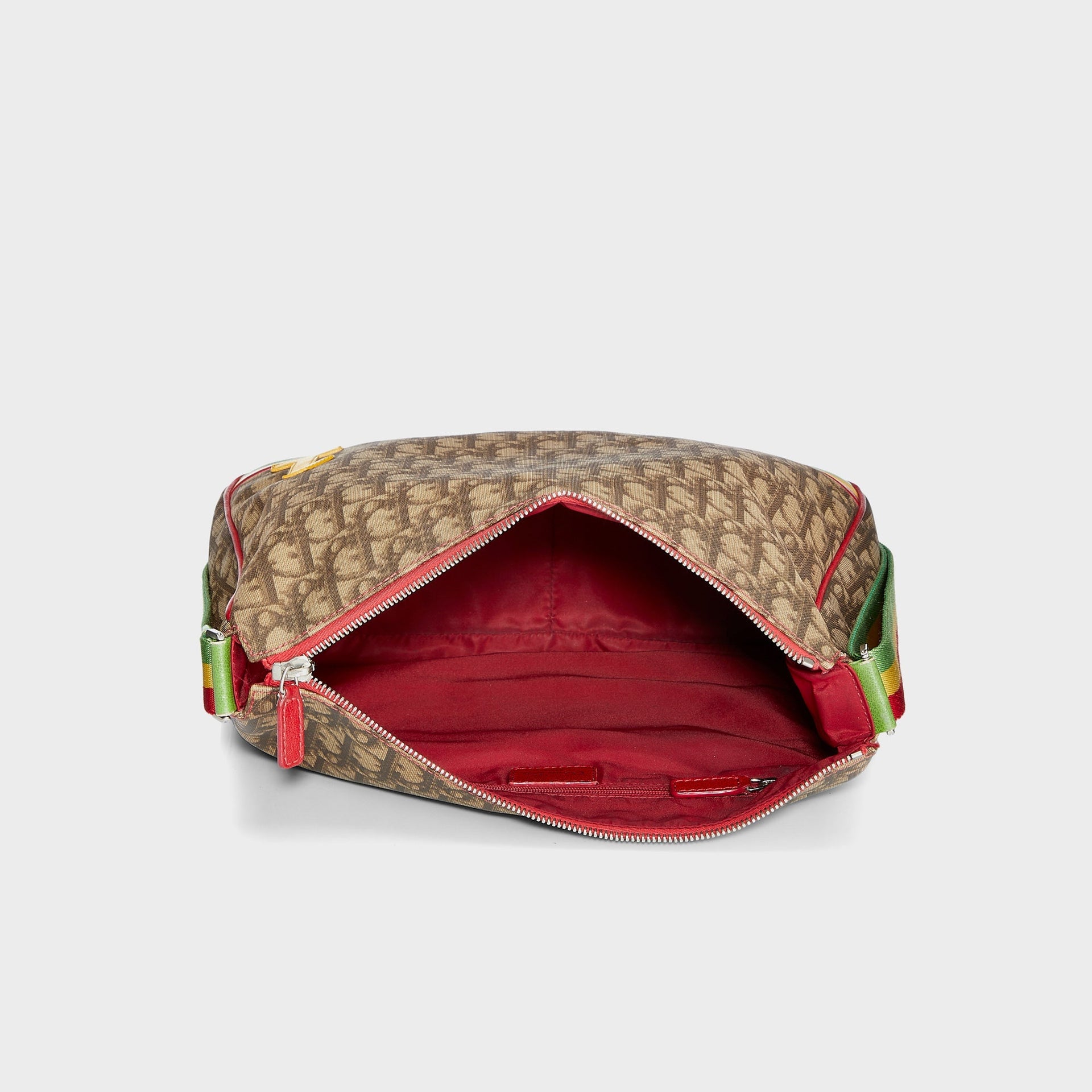 WGACA Dior Rasta Trotter Canvas Messenger Bag - Green / Red / Yellow