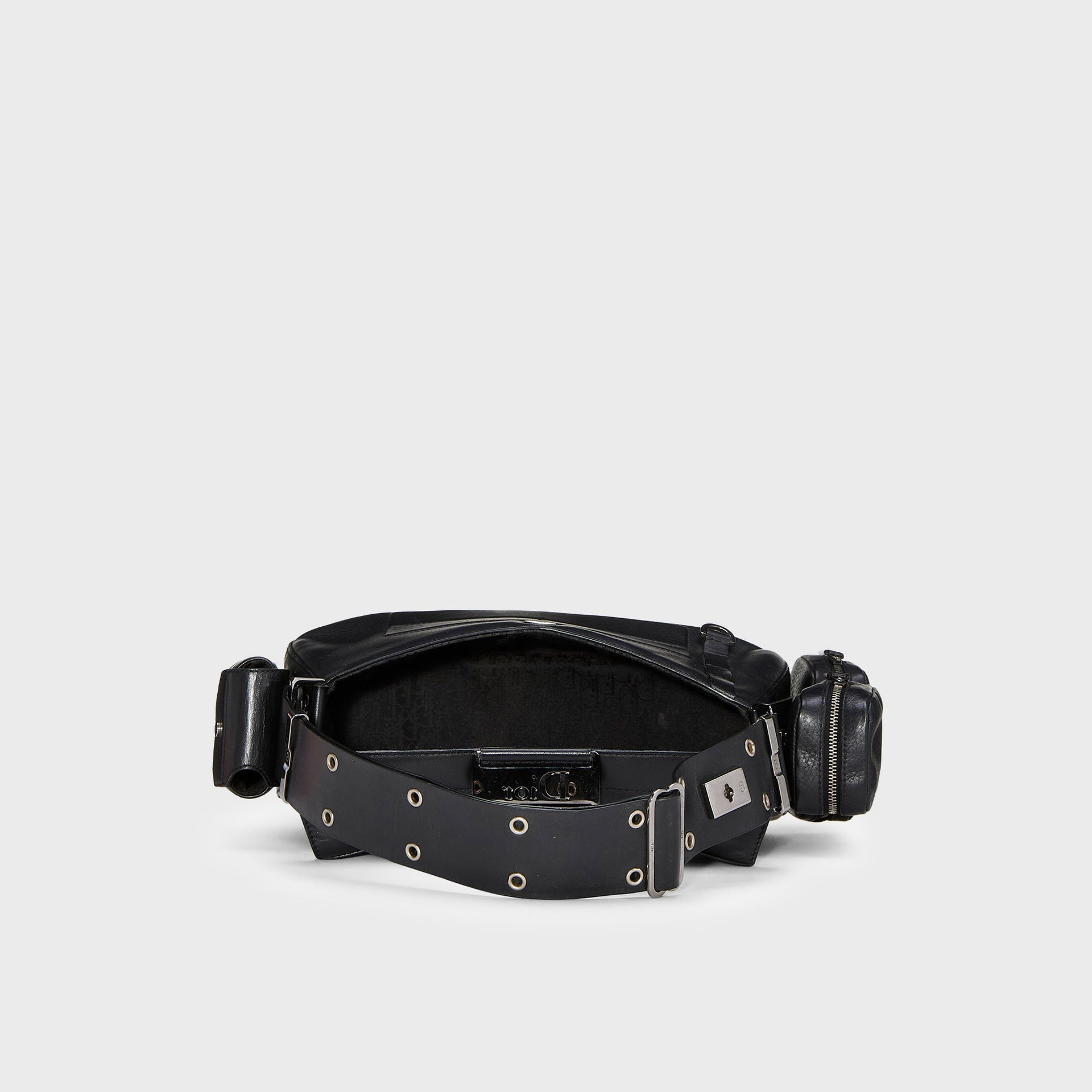 WGACA Dior Leather Street Chic Columbus Shoulder Bag - Black