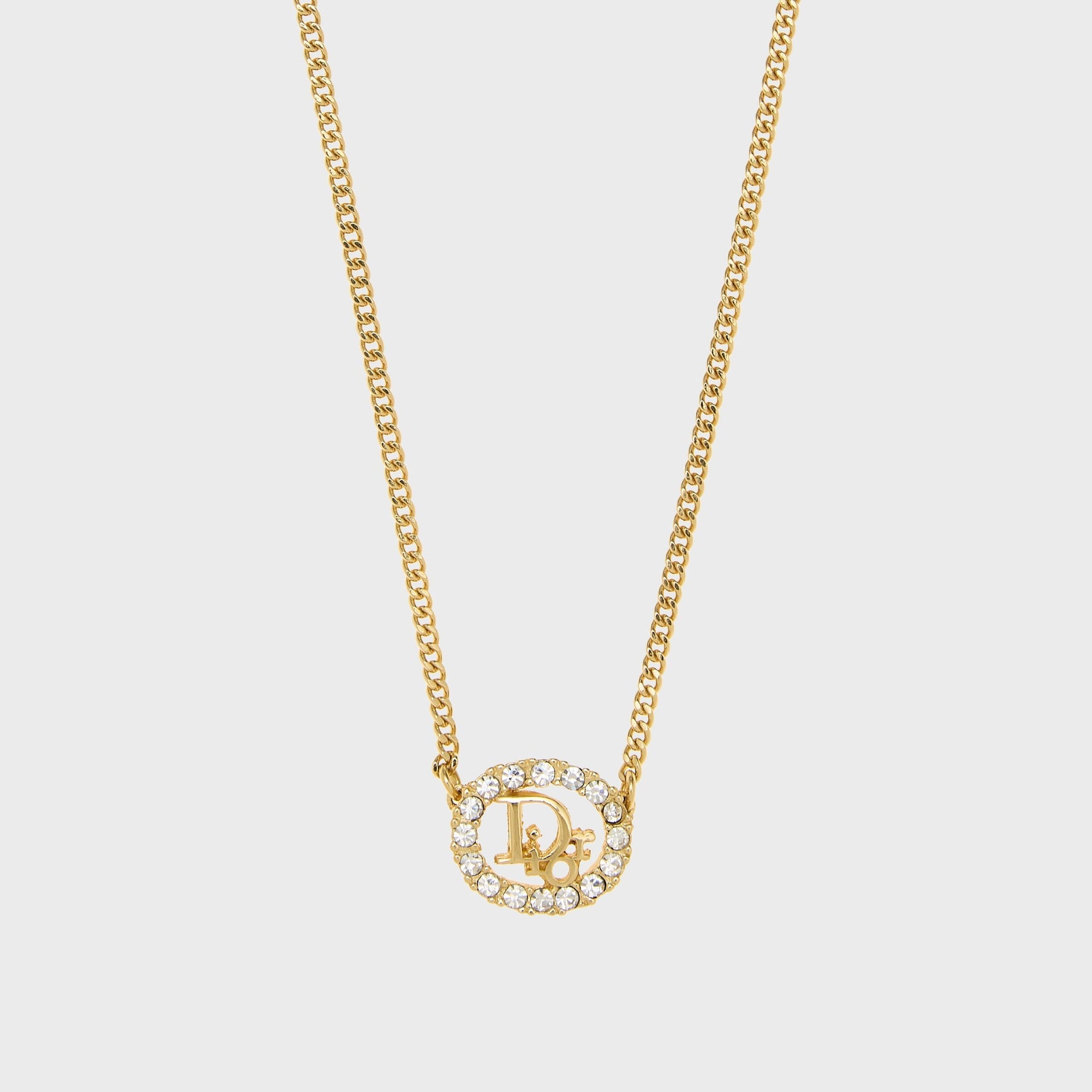WGACA Dior Silver Crystal Necklace - Gold