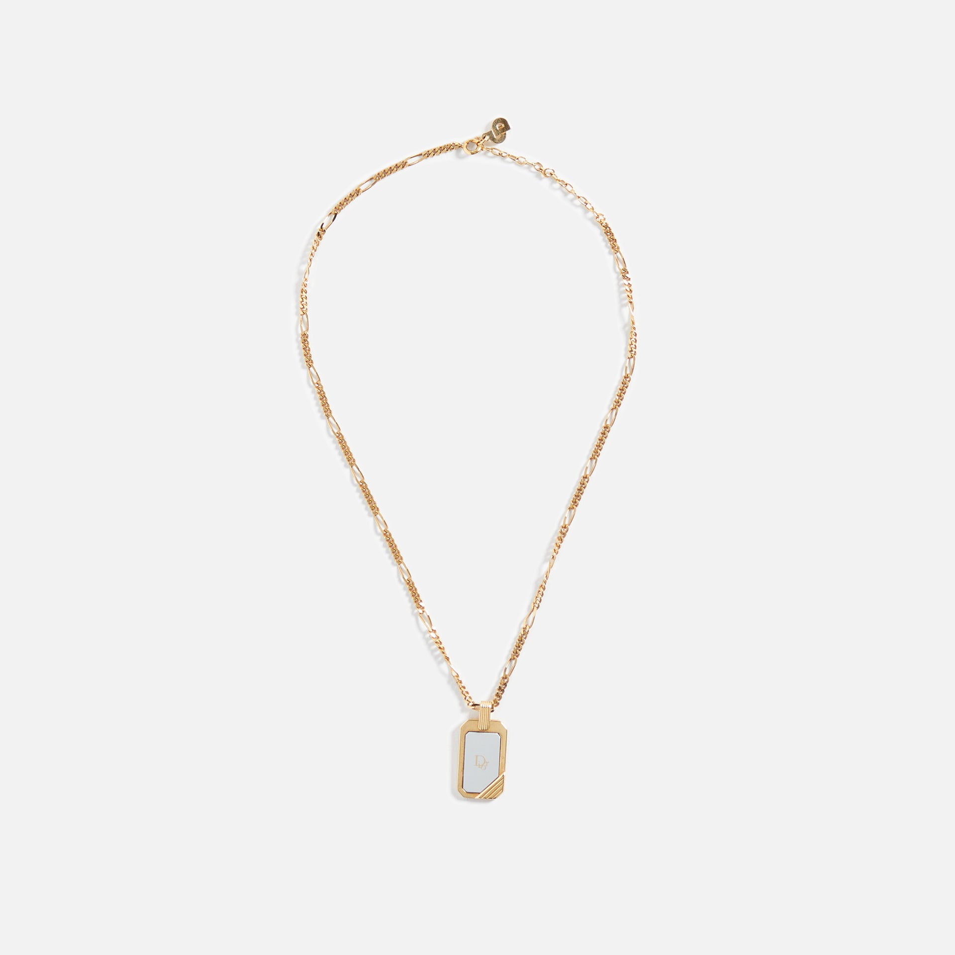 WGACA Dior Dog Tag Necklace - Gold