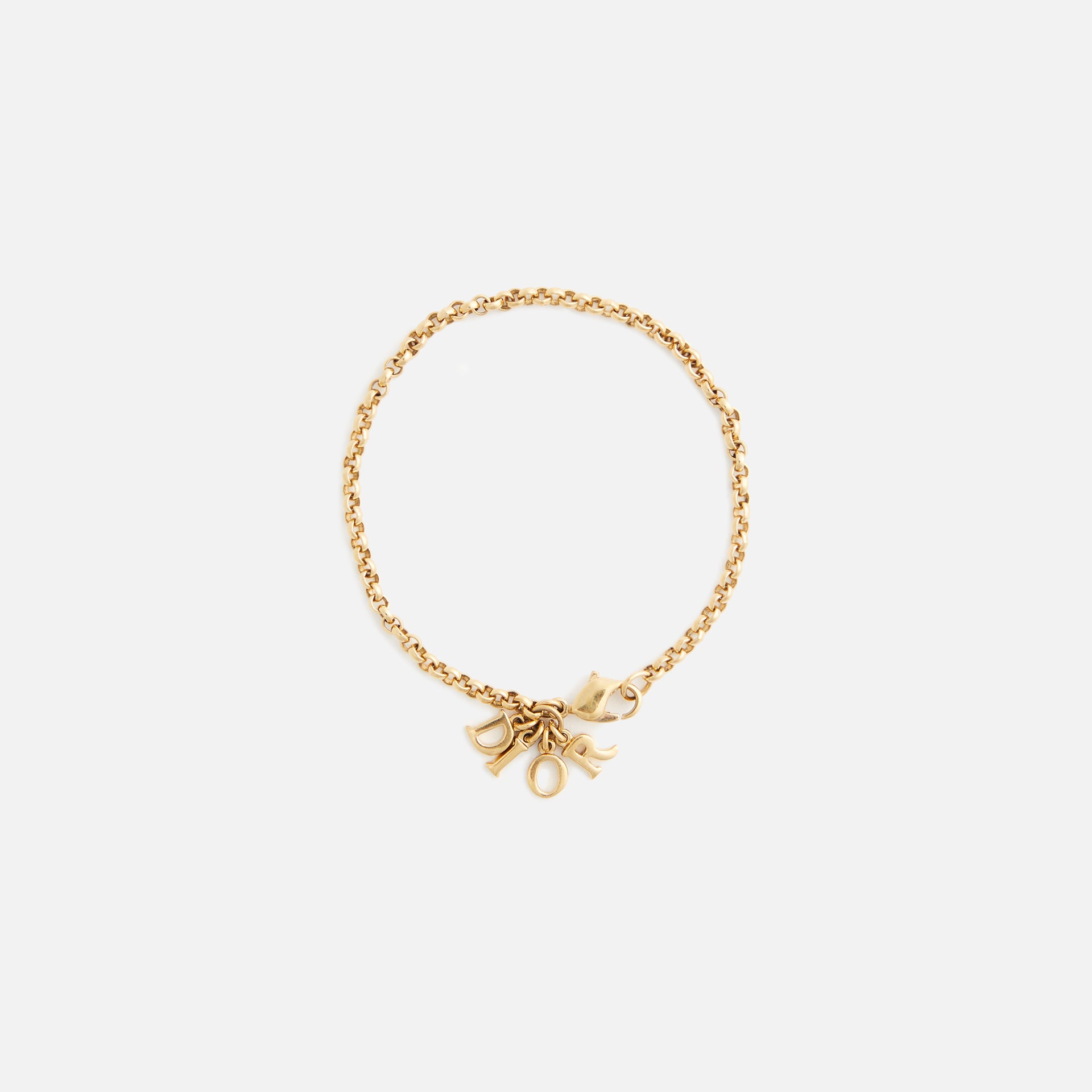 What Goes Around Comes Around Dior Letters Bracelet - Gold