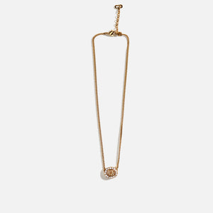 WGACA Dior Crystal CD Necklace - Gold