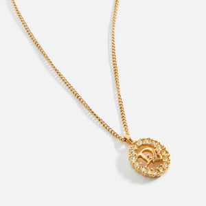 WGACA Dior Crystal CD Oval Necklace - Gold