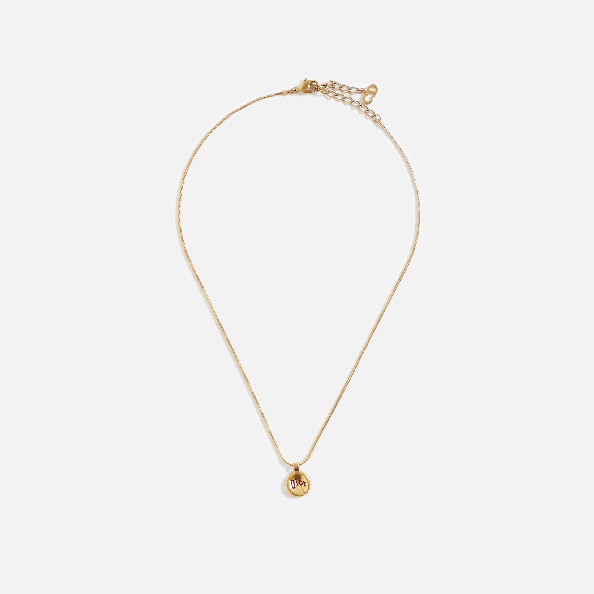 WGACA Dior Logo Medallion Necklace - Gold