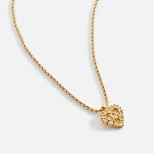 WGACA Dior Crystal Heart Necklace - Gold