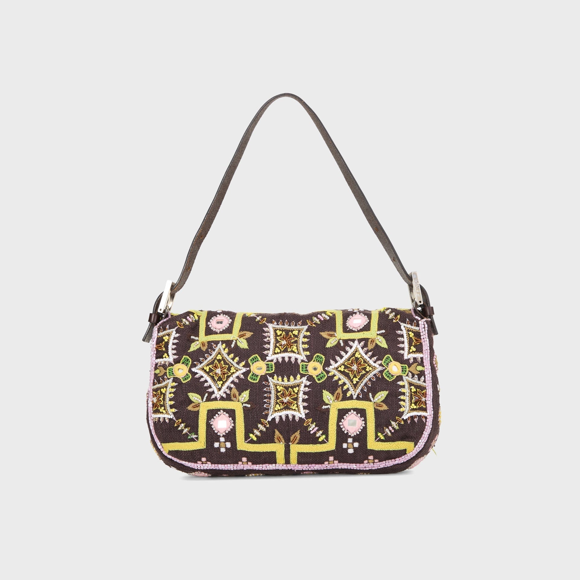 WGACA Fendi Fringe Baguette Handbag - Brown