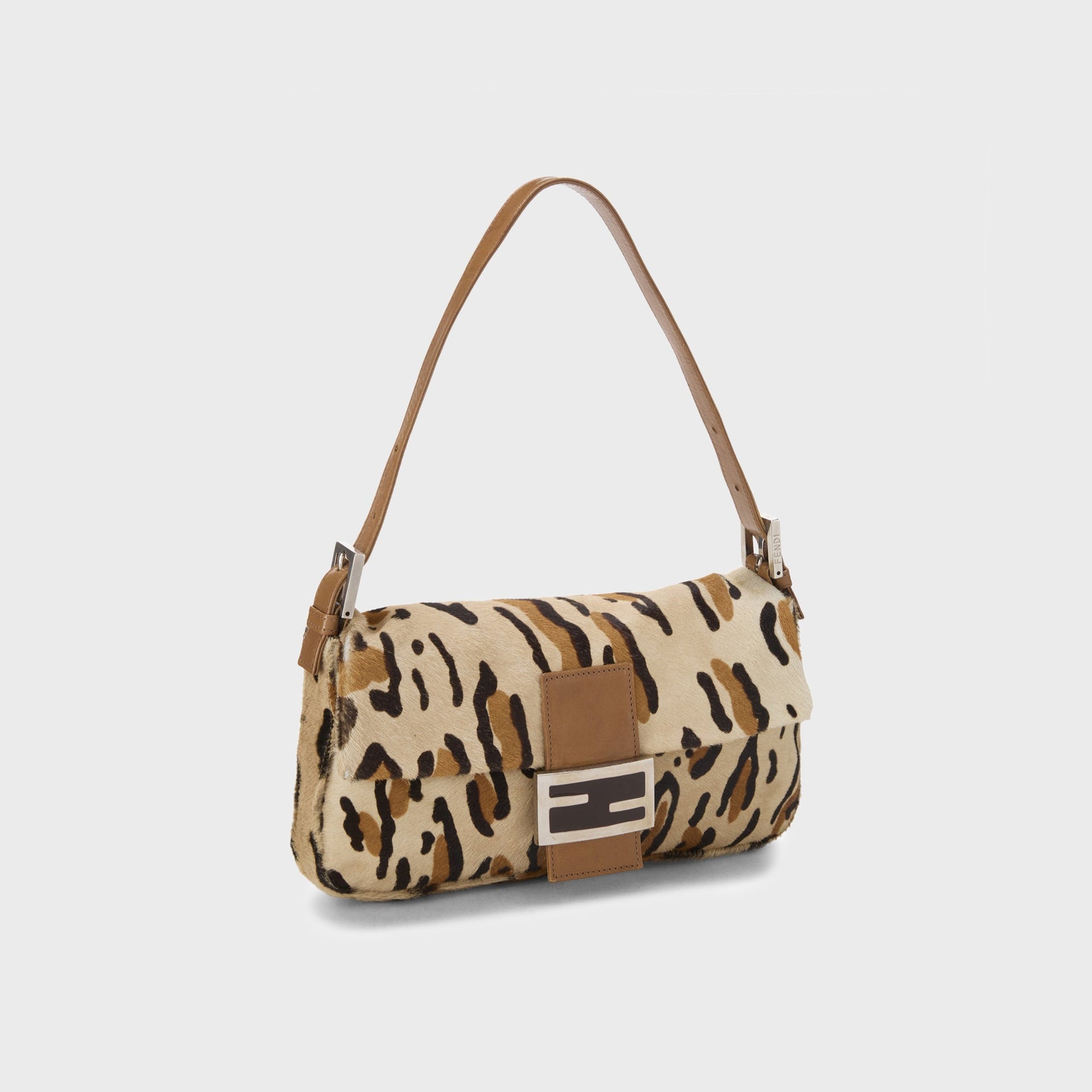 WGACA Fendi Pony Hair Baguette - Brown Leopard Print
