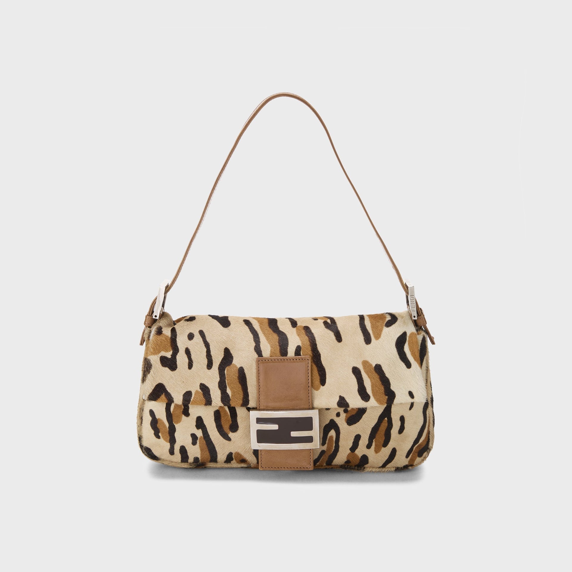 WGACA Fendi Pony Hair Baguette - Brown Leopard Print