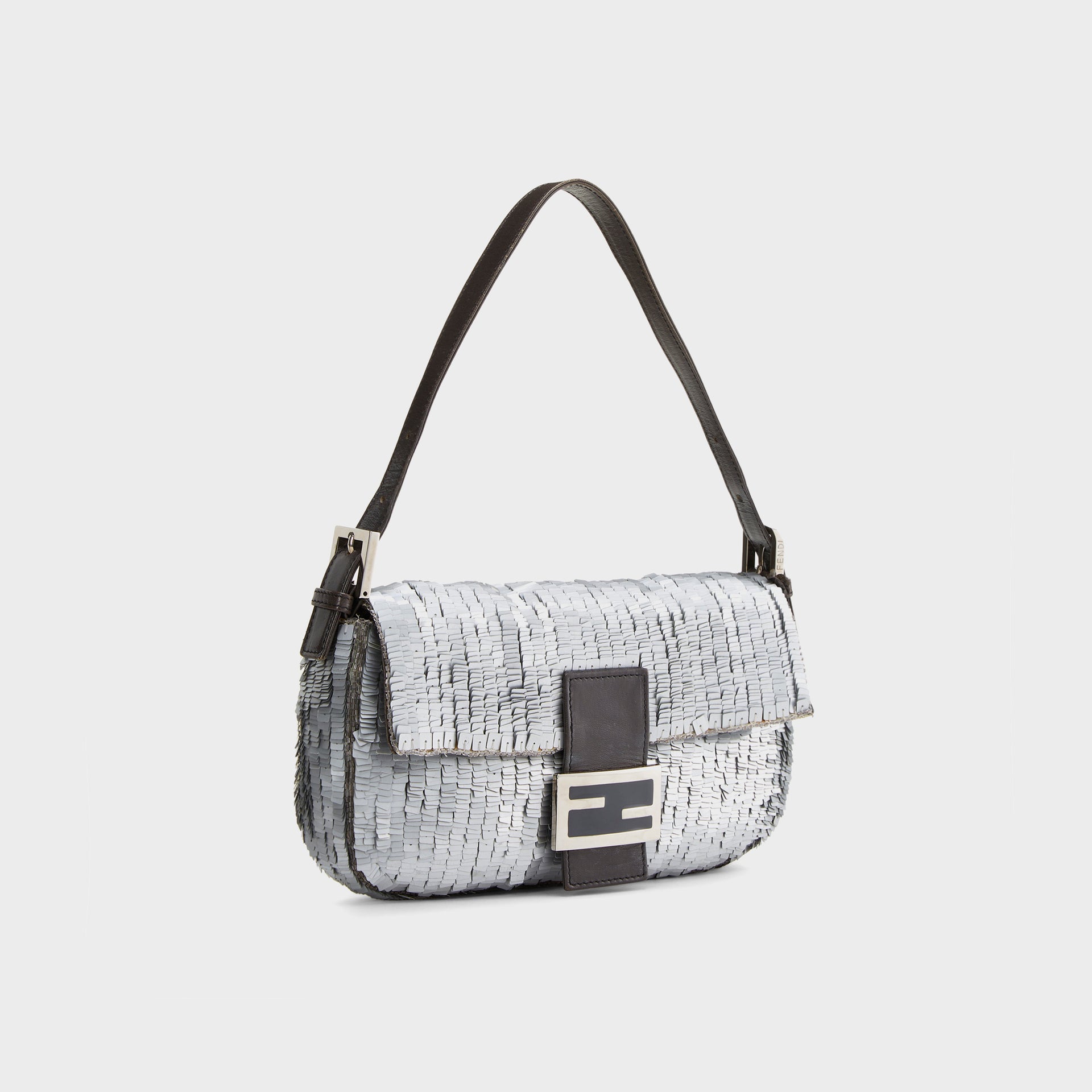 WGACA Fendi Silver Sequin Baguette - Sequin