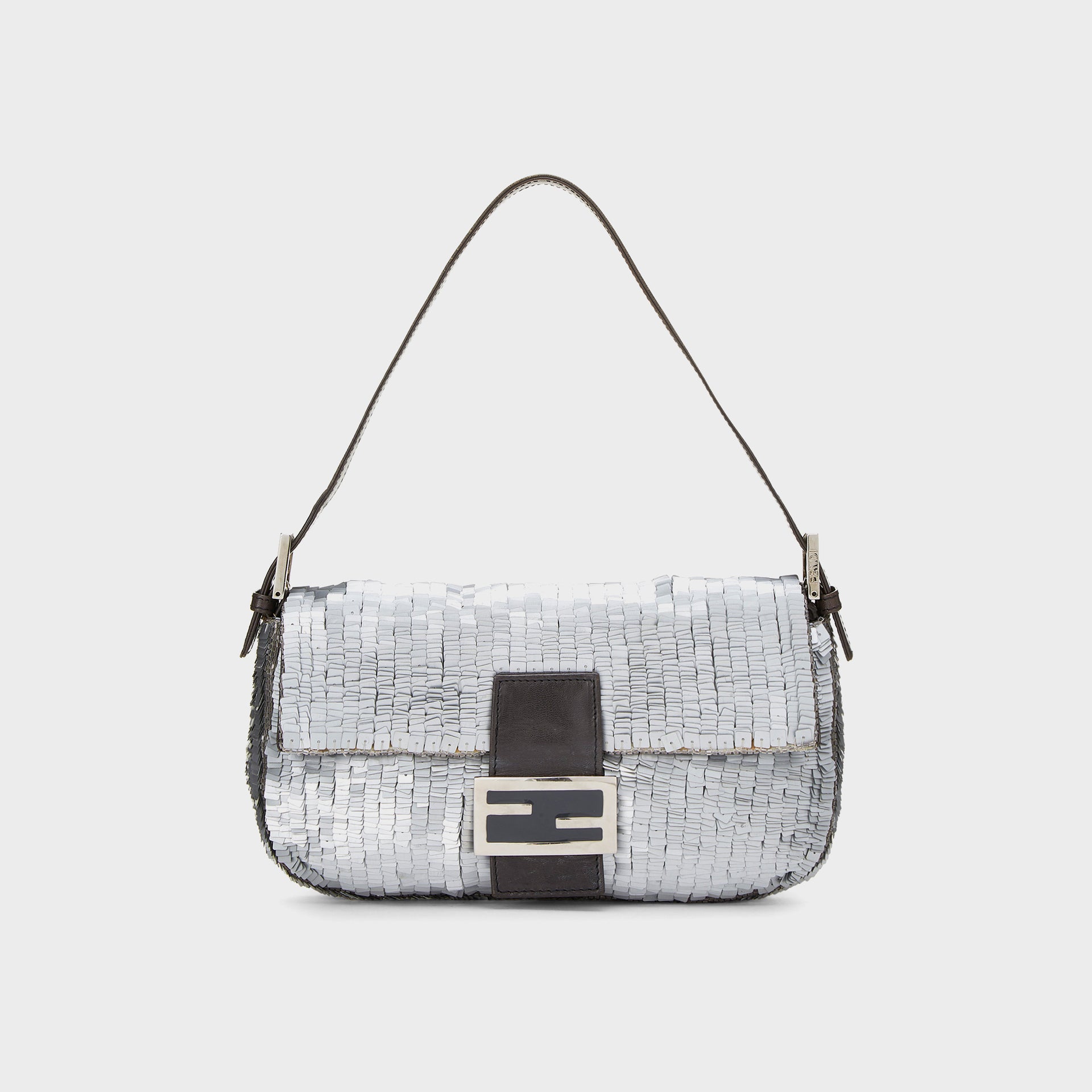 WGACA Fendi Silver Sequin Baguette - Sequin