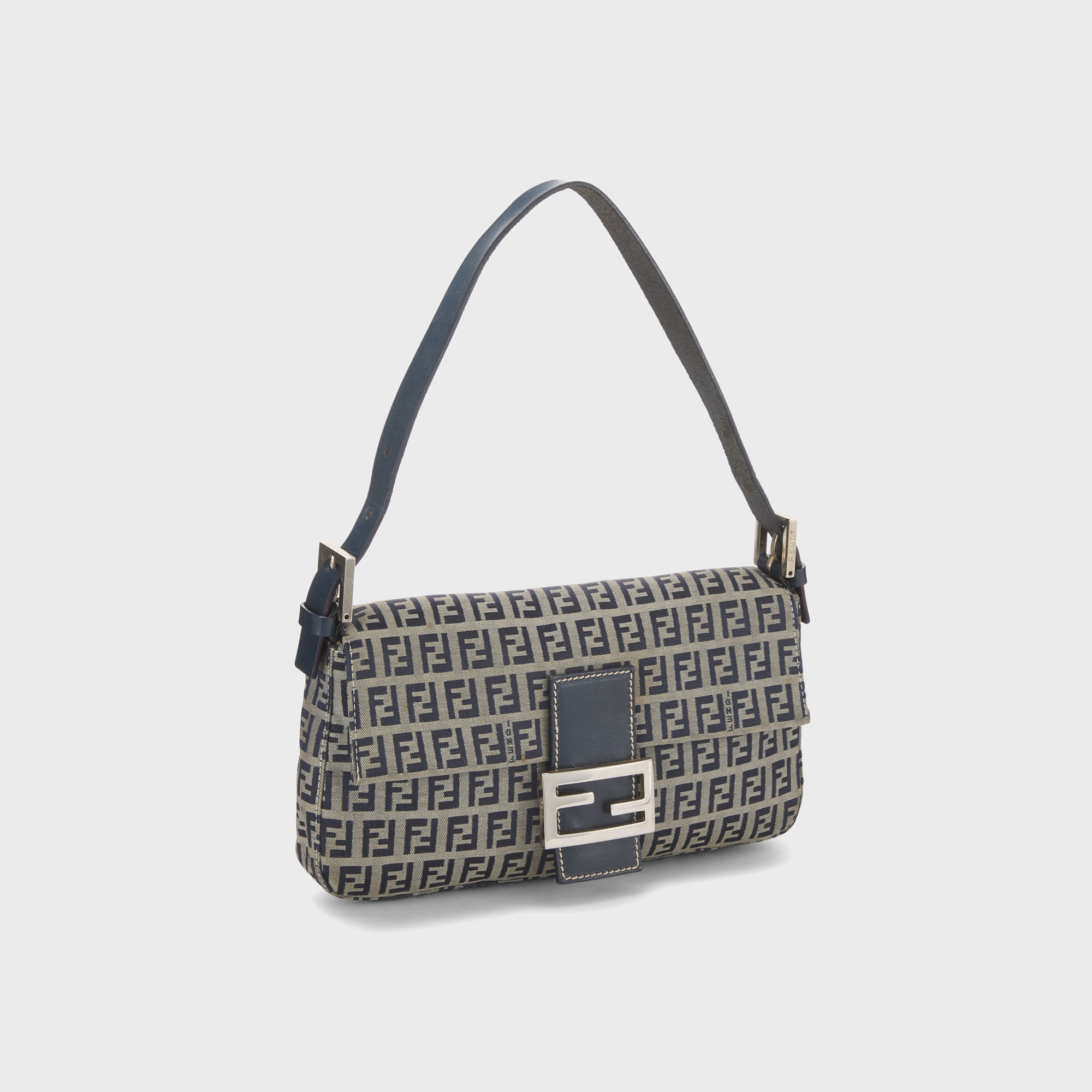 WGACA Fendi Zucchino FF Baguette Shoulder Bag - Navy – Kith