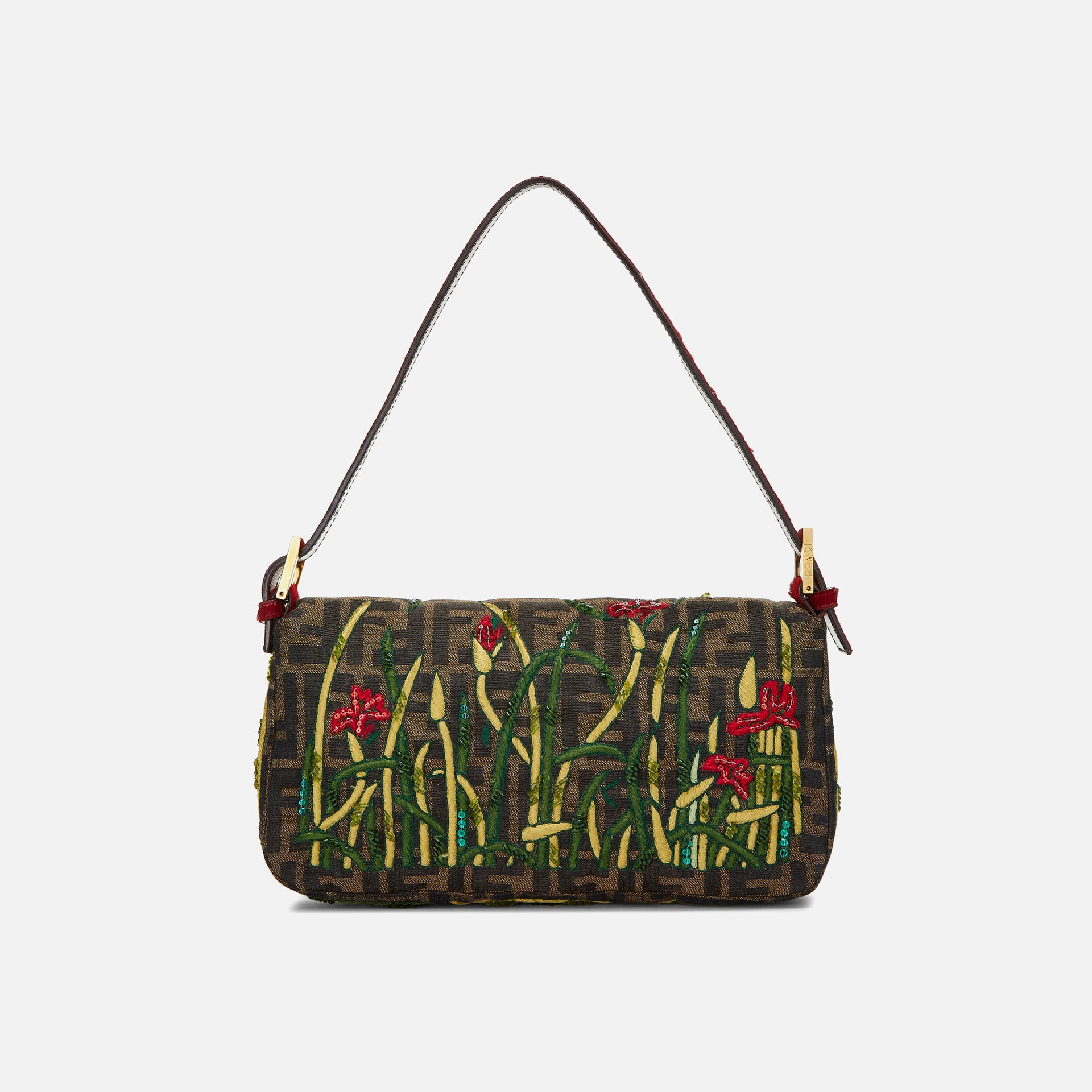 WGACA Fendi Embroidered Baguette - Red