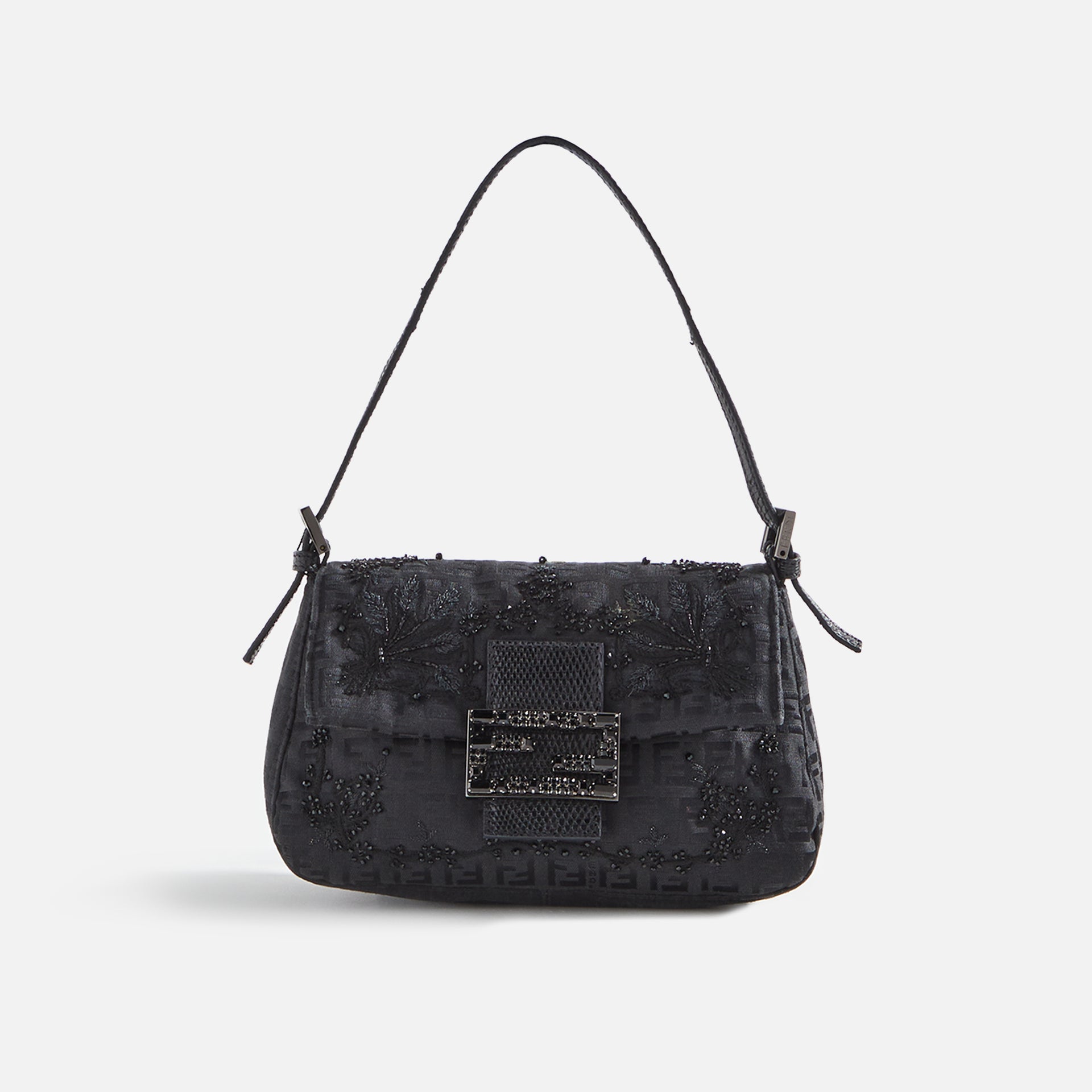 WGACA Fendi Embellished Mamma Mini Bag - Black