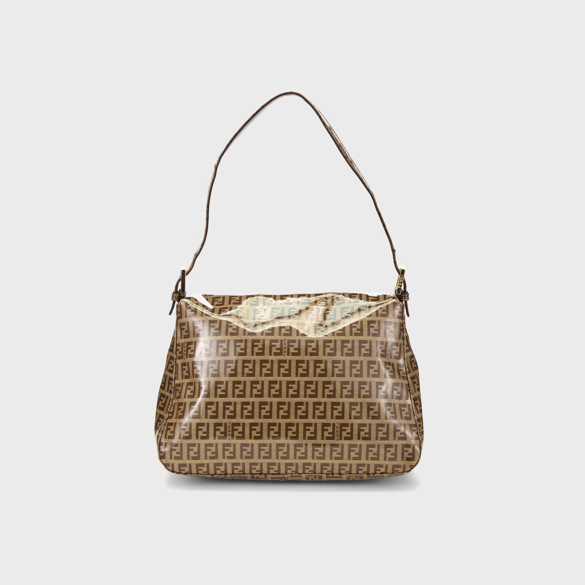 WGACA Fendi Patent Mamma Shoulder Bag - Brown