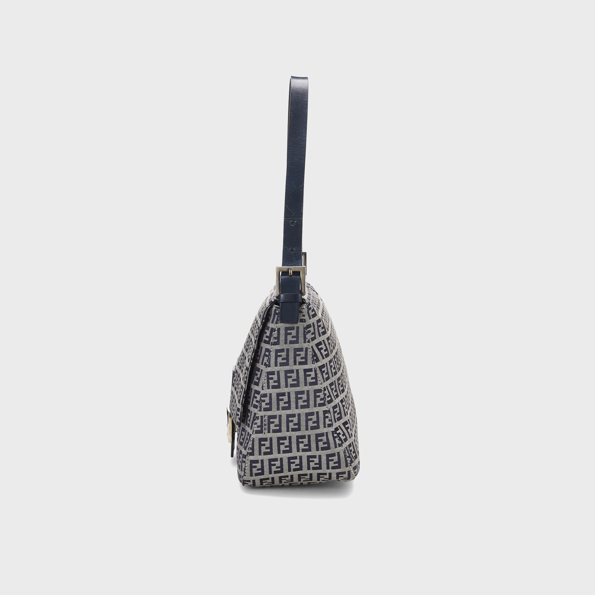 KH　FENDI ショルダーバッグ フェンディ FENDI ショルダーバッグ ダブルバゲット ブラックレザー