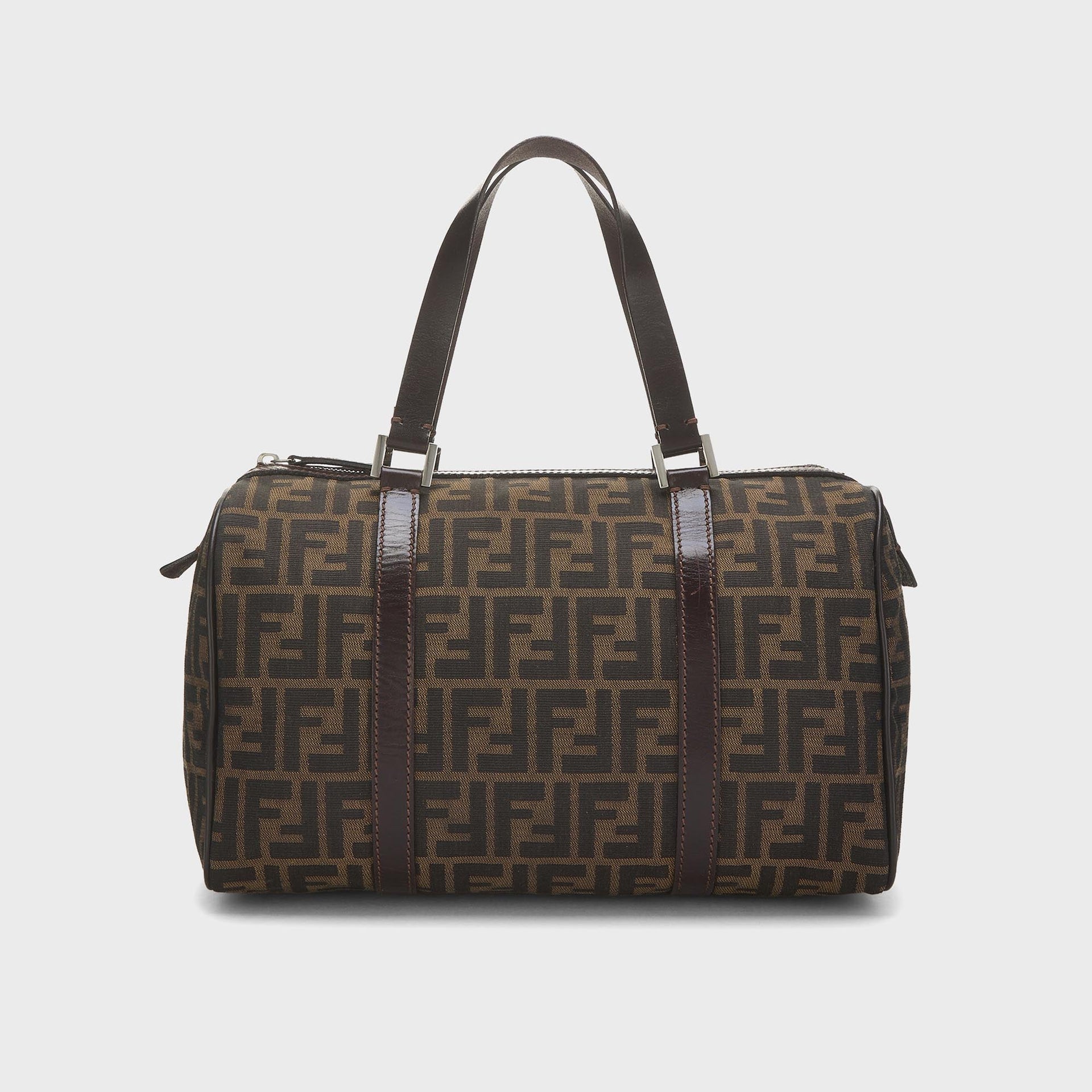 WGACA Fendi Tobacco Zucca Canvas Boston Bag - Brown