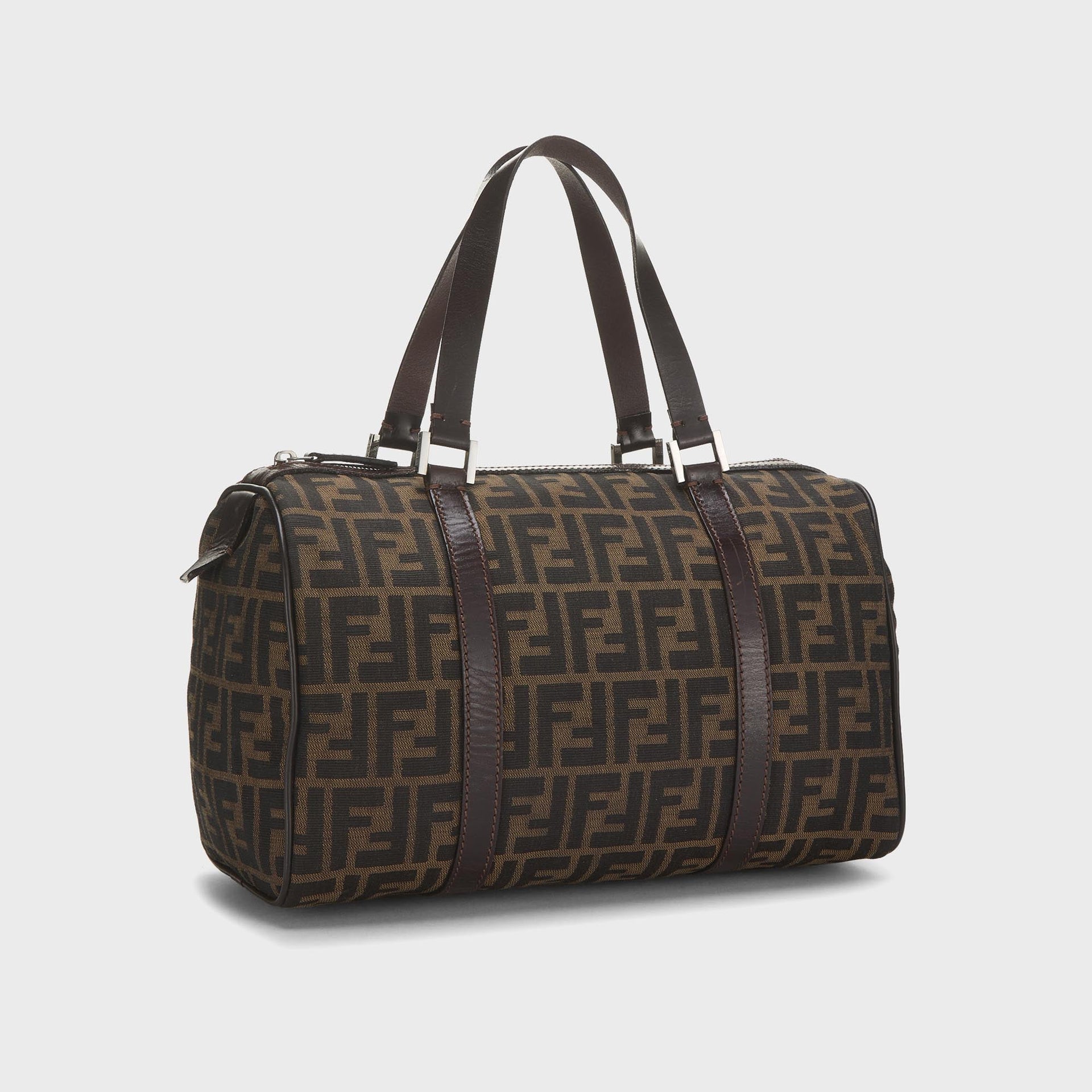 WGACA Fendi Tobacco Zucca Canvas Boston Bag - Brown