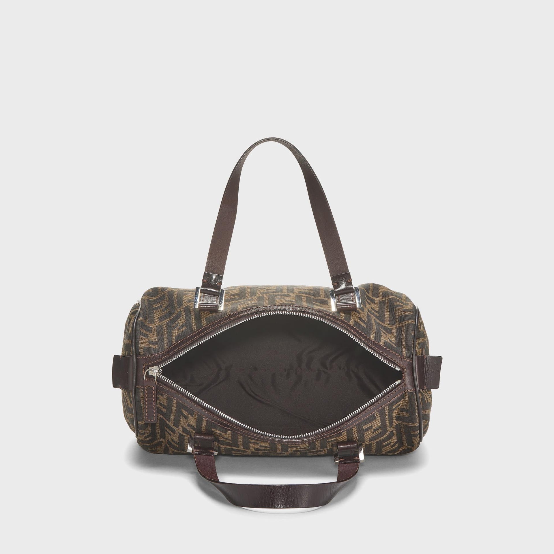WGACA Fendi Tobacco Zucca Canvas Boston Bag - Brown