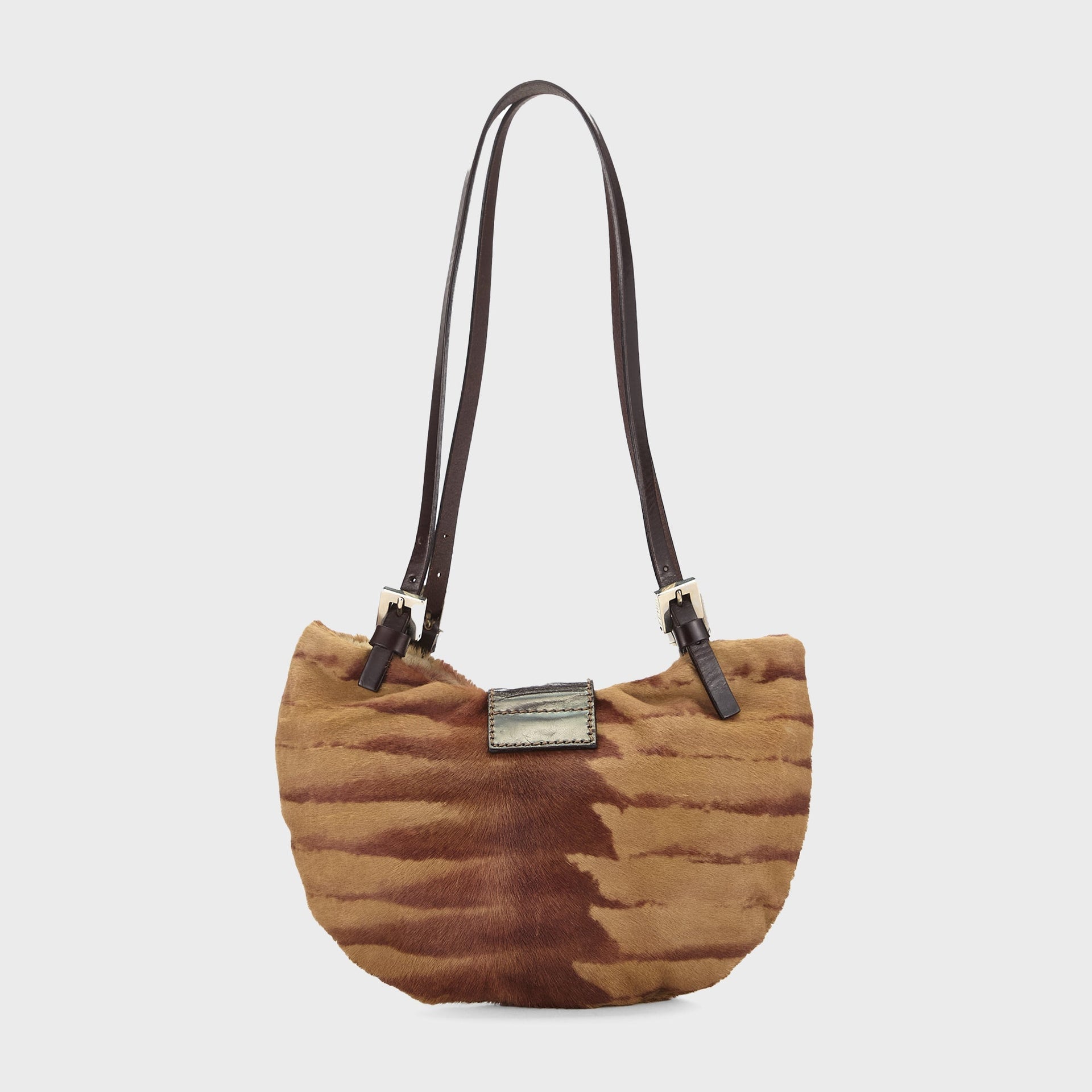 WGACA Fendi Brown Pony Hair Shoulder Bag - Brown
