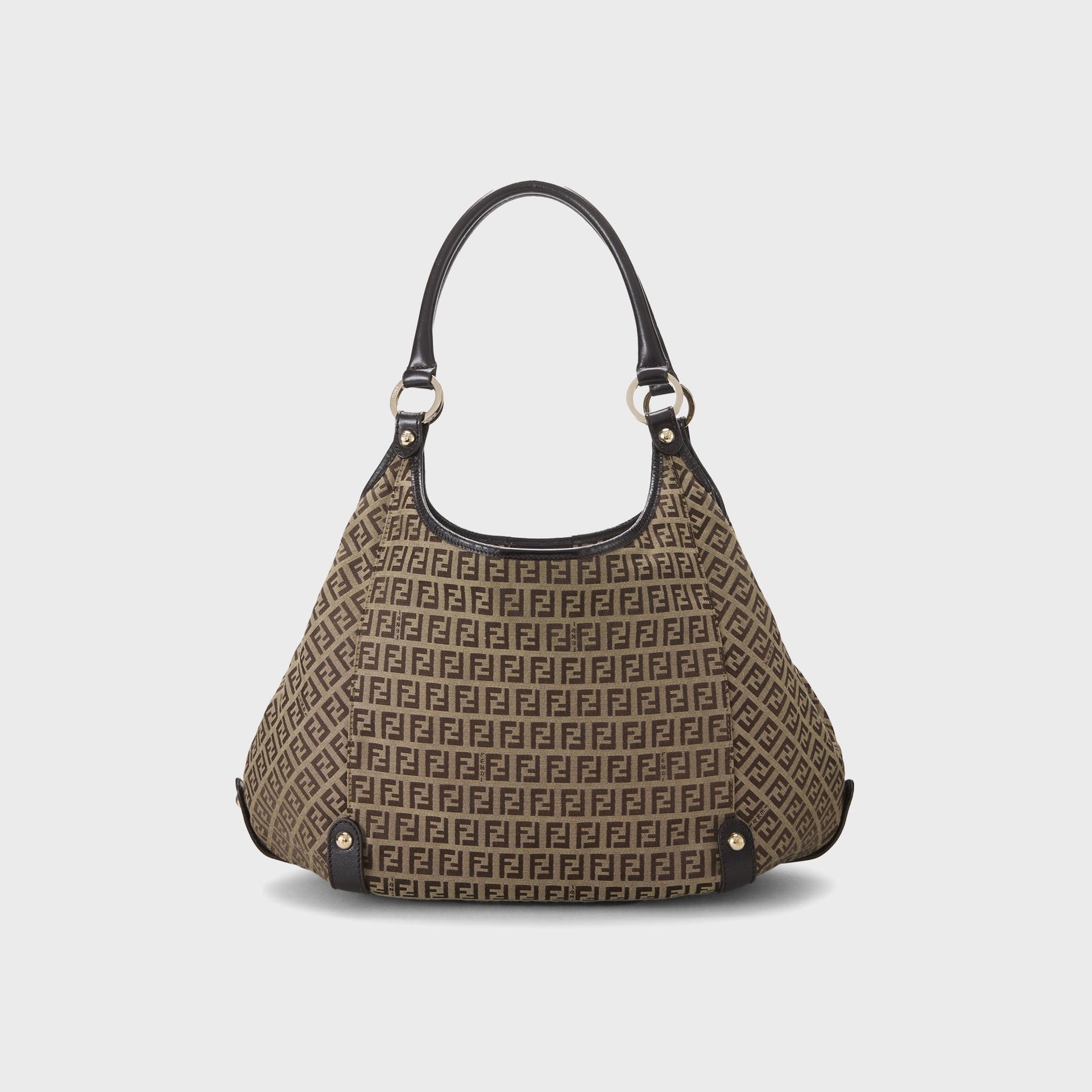 WGACA Fendi Zucca Nylon Canvas Shoulder Bag - Brown