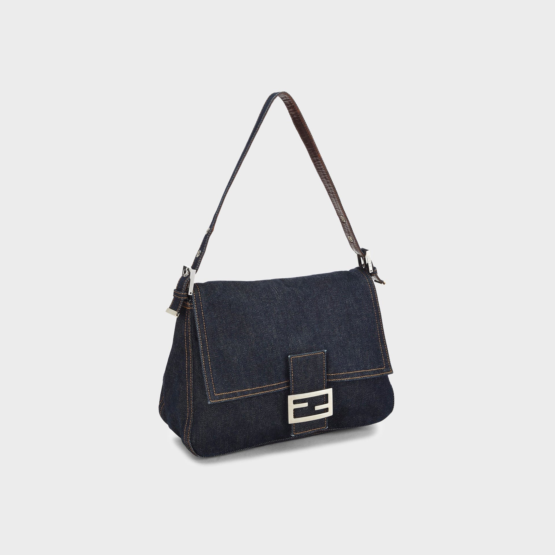 WGACA Fendi Denim Mama Baguette - Blue