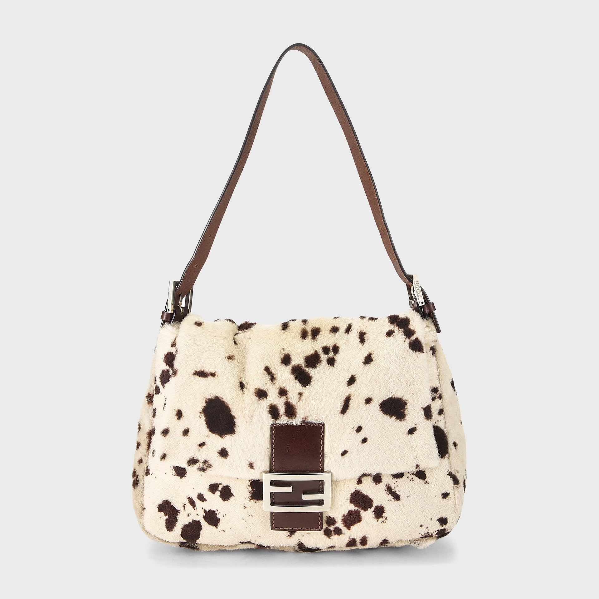 WGACA Fendi Cow Print Mamma Baguette - Ivory
