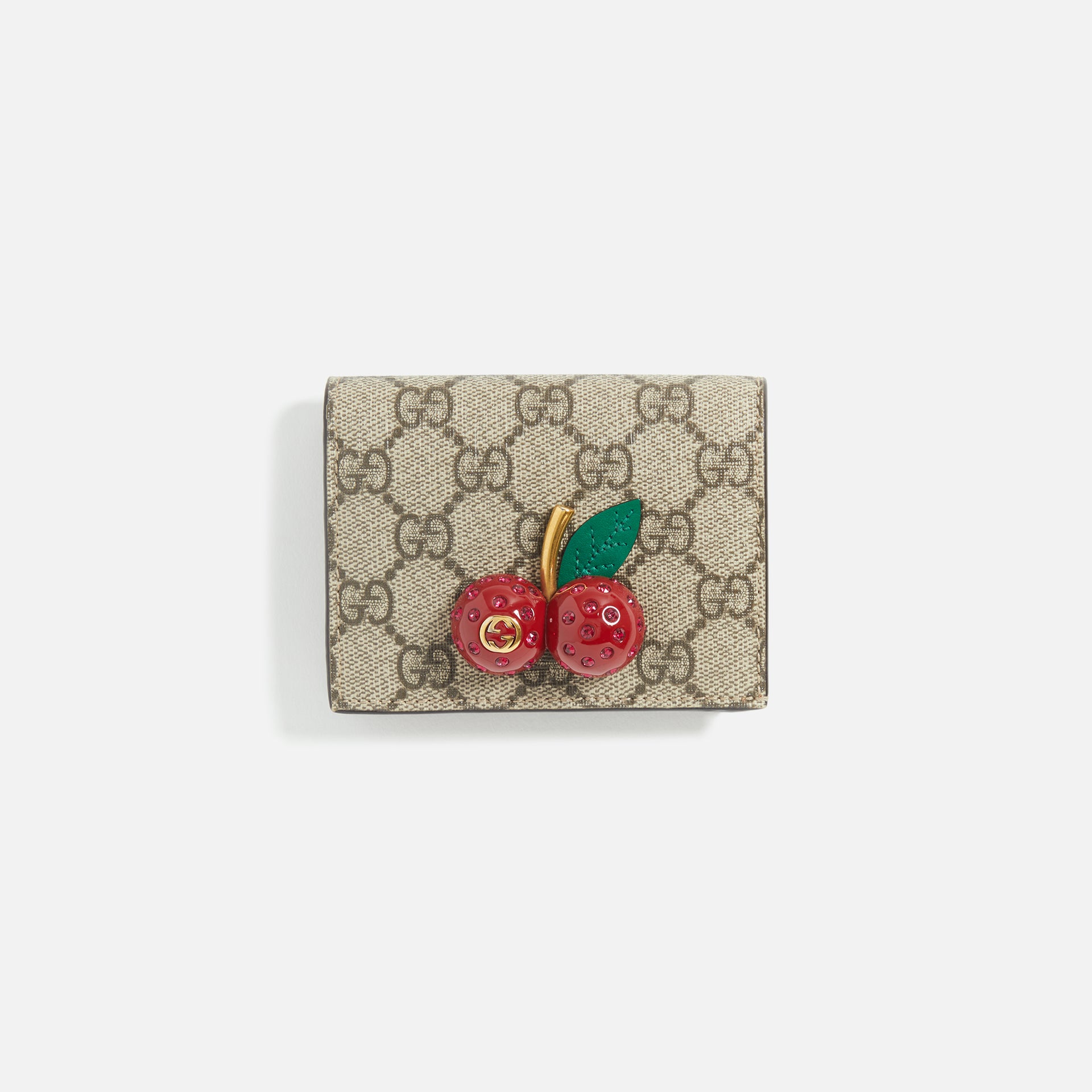 WGACA Gucci Cherry Card Case - Brown