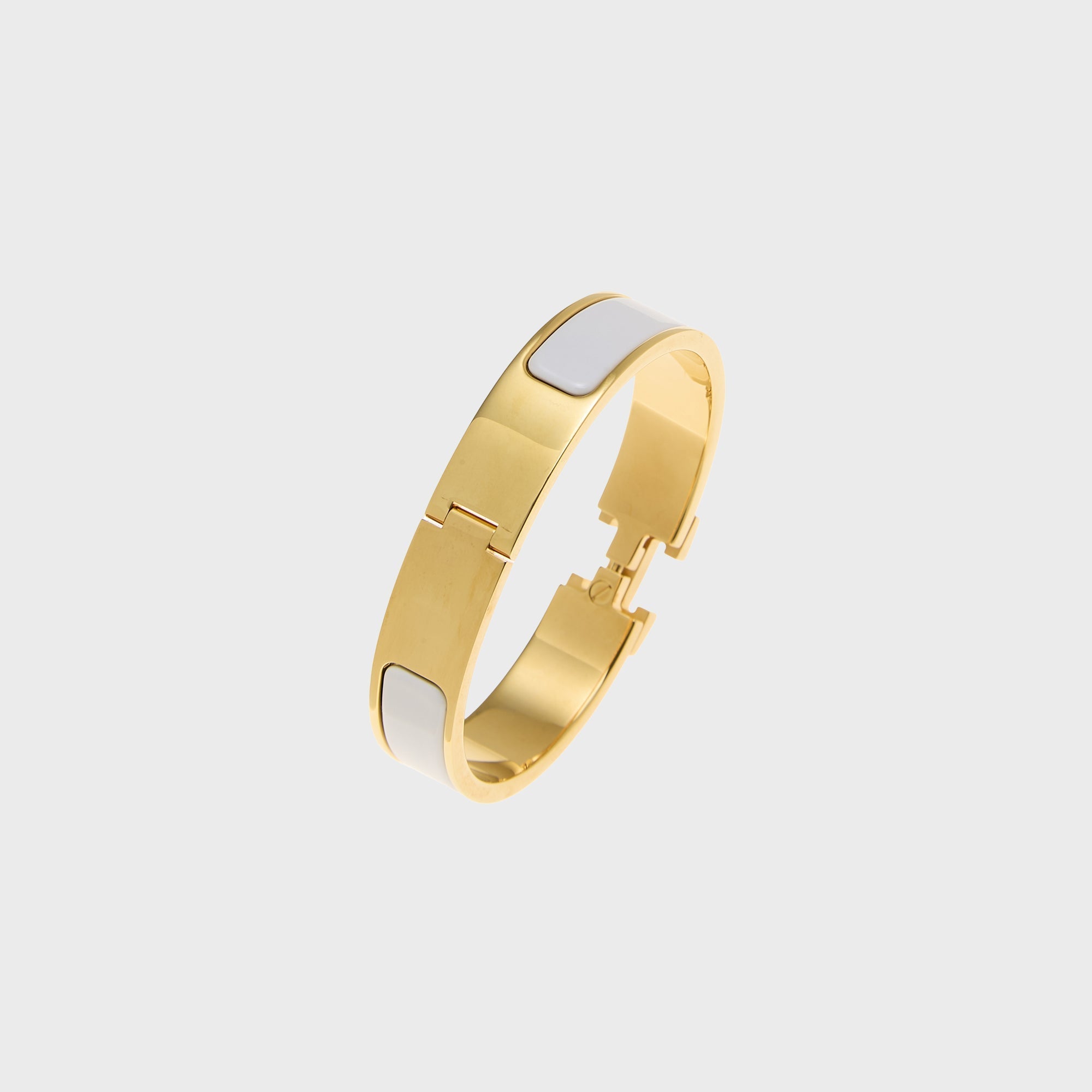 WGACA Hermes Clic H Bracelet Narrow - White / Gold – Kith