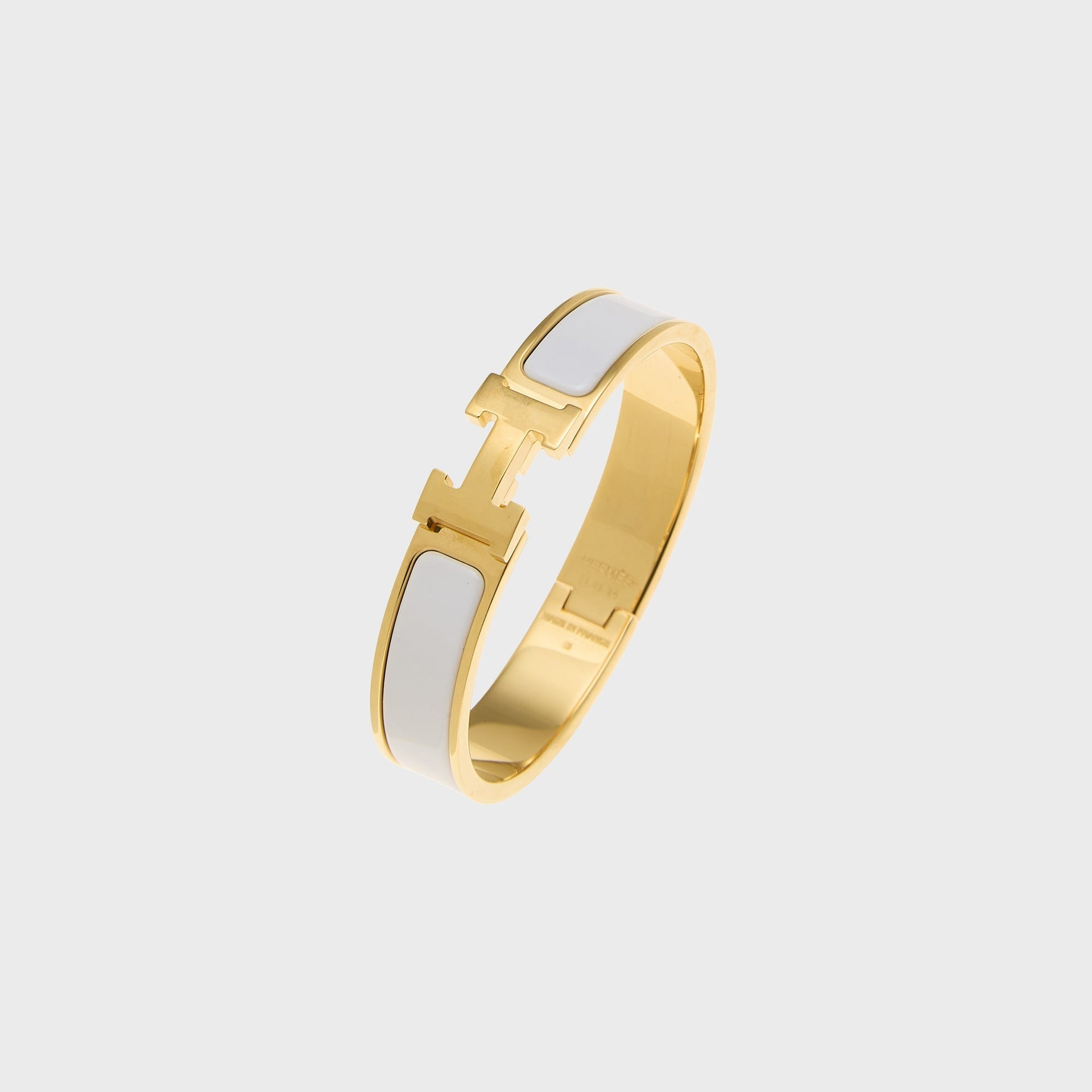 WGACA Hermes Clic H Bracelet Narrow - White / Gold
