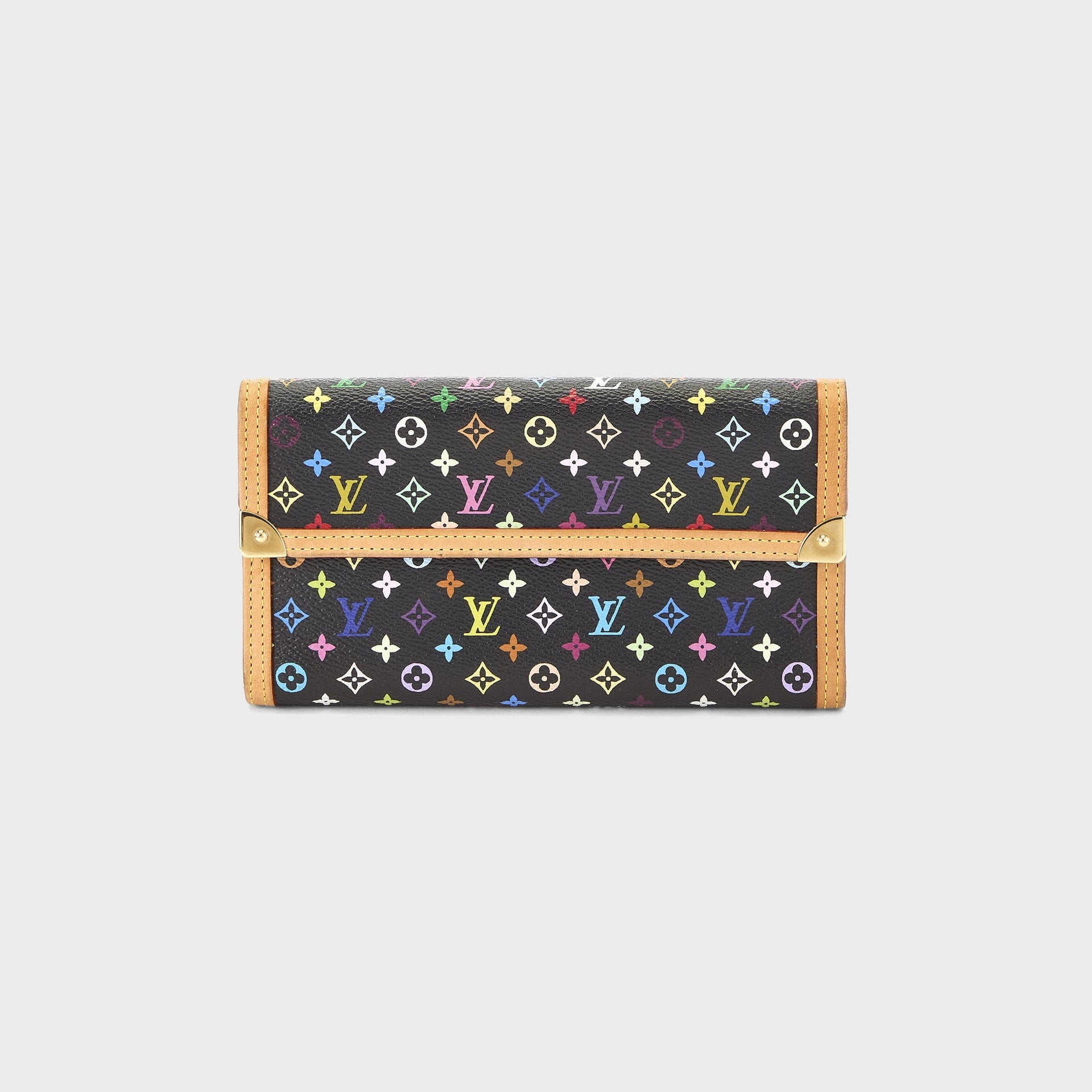 WGACA Louis Vuitton x Takashi Murakami International Wallet - Black / Multi