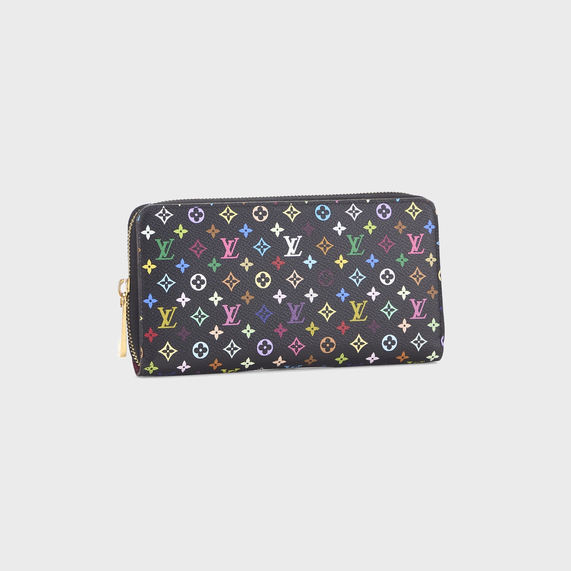 WGACA Louis Vuitton x Takashi Murakami Black Monogram Multicore Zippy Continental - Multi