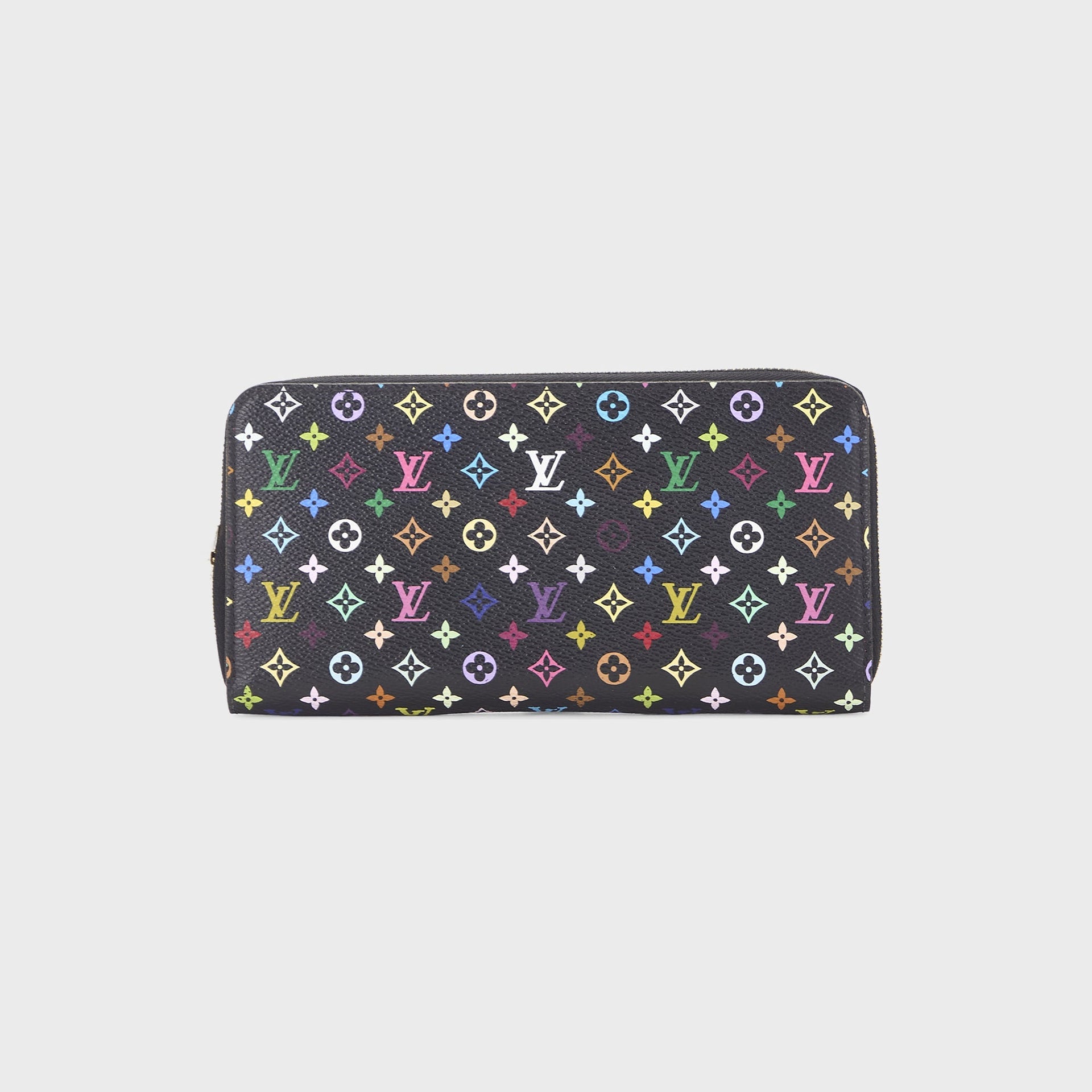 WGACA Louis Vuitton x Takashi Murakami Black Monogram Multicore Zippy Continental - Multi