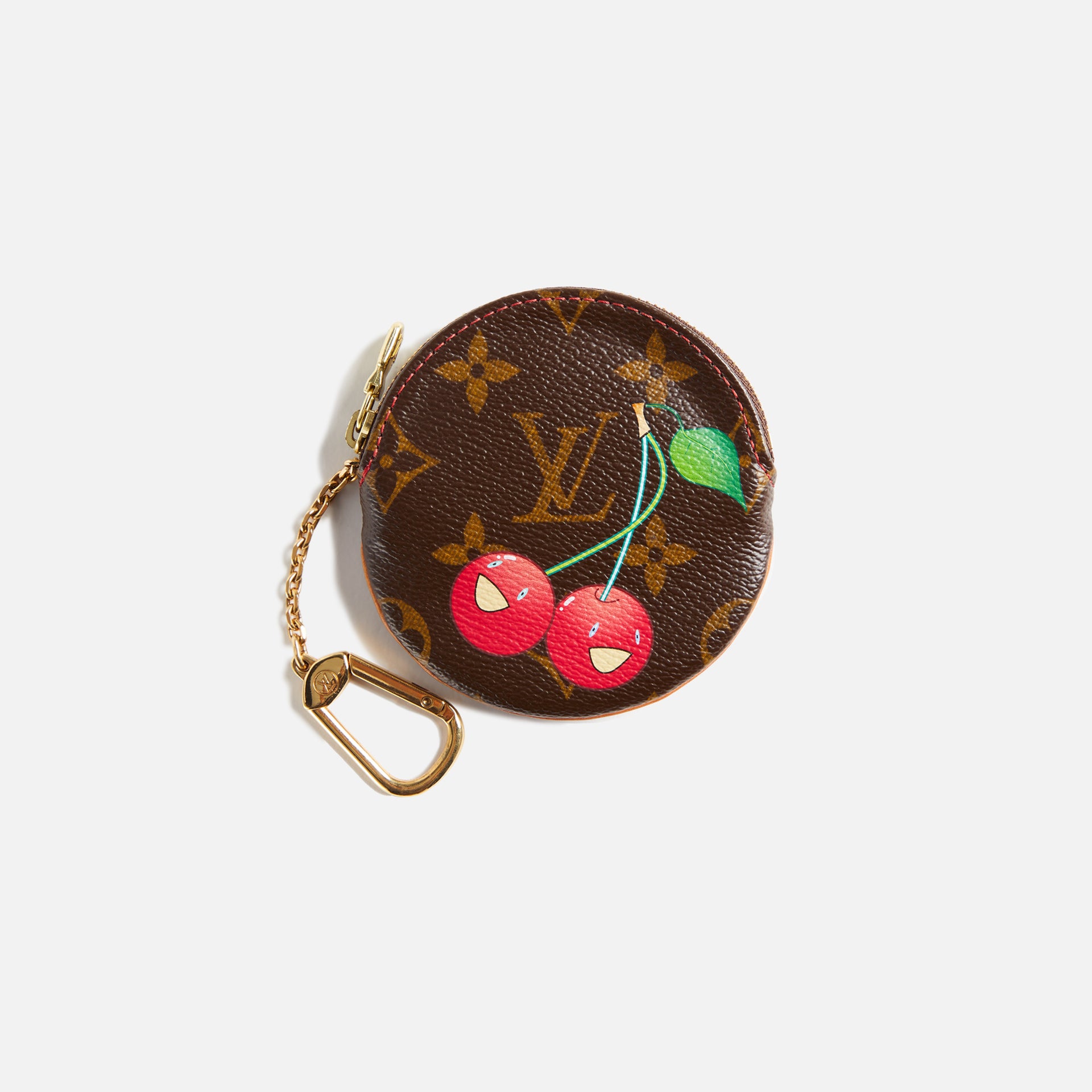 WGACA LV Murakami Cherry Porte Monnaie Round Coin Purse