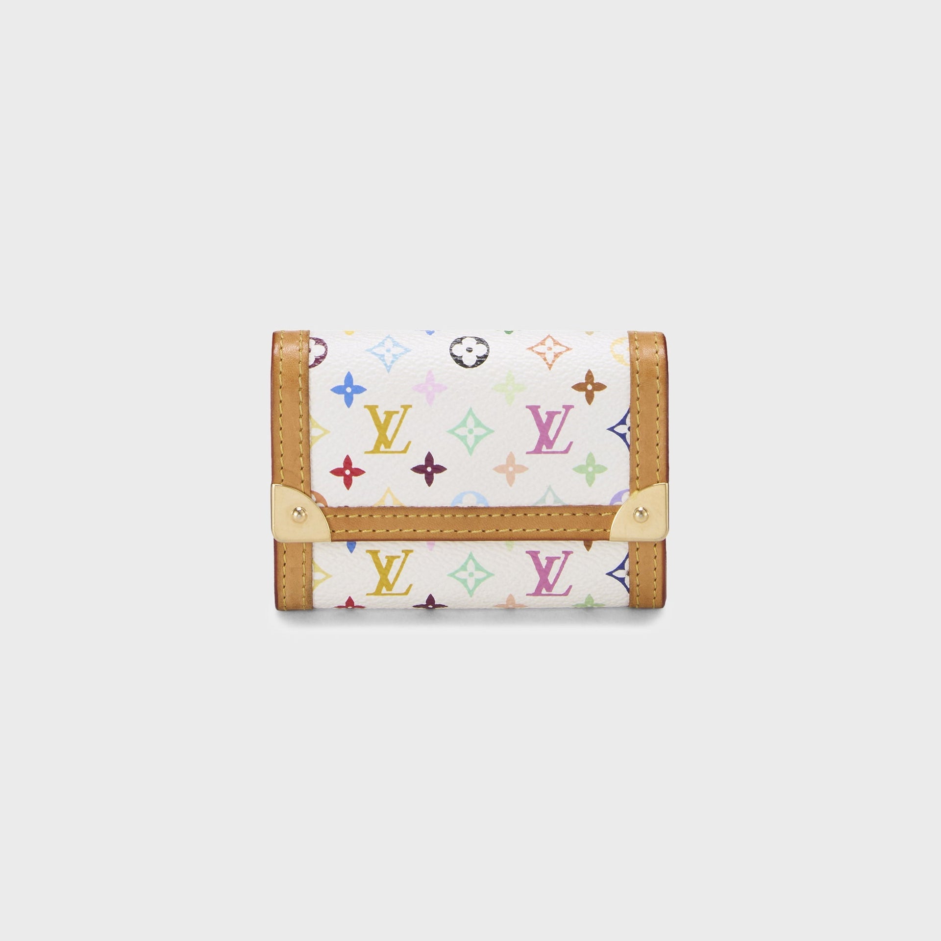 WGACA Louis Vuitton x Takashi Murakami White Monogram Porte Monnaie Plat - Multi / White