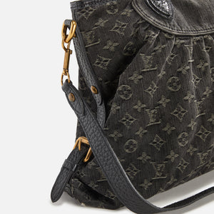 What Goes Around Comes Around Louis Vuitton Denim Pleaty Mini Shoulder Bag  in Blue