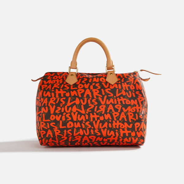 Louis Vuitton Limited Edition Orange Graffiti Stephen Sprouse Speedy 30 Bag  - Yoogi's Closet