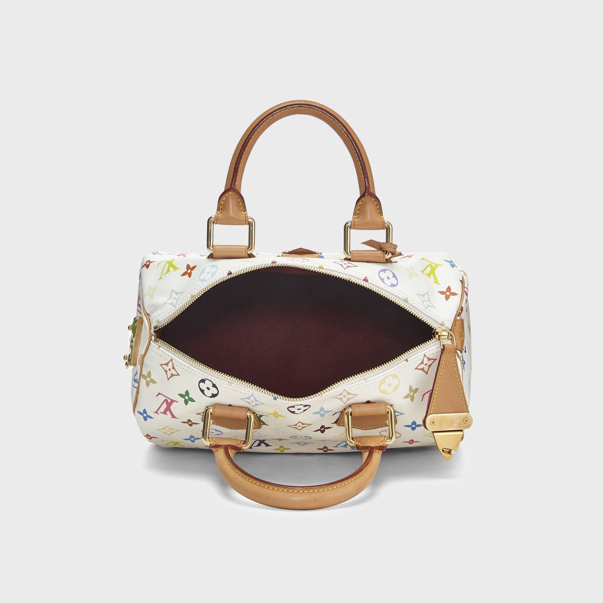 WGACA Takashi Murakami x Louis Vuitton White Monogram Multicolore Speedy 30 in White