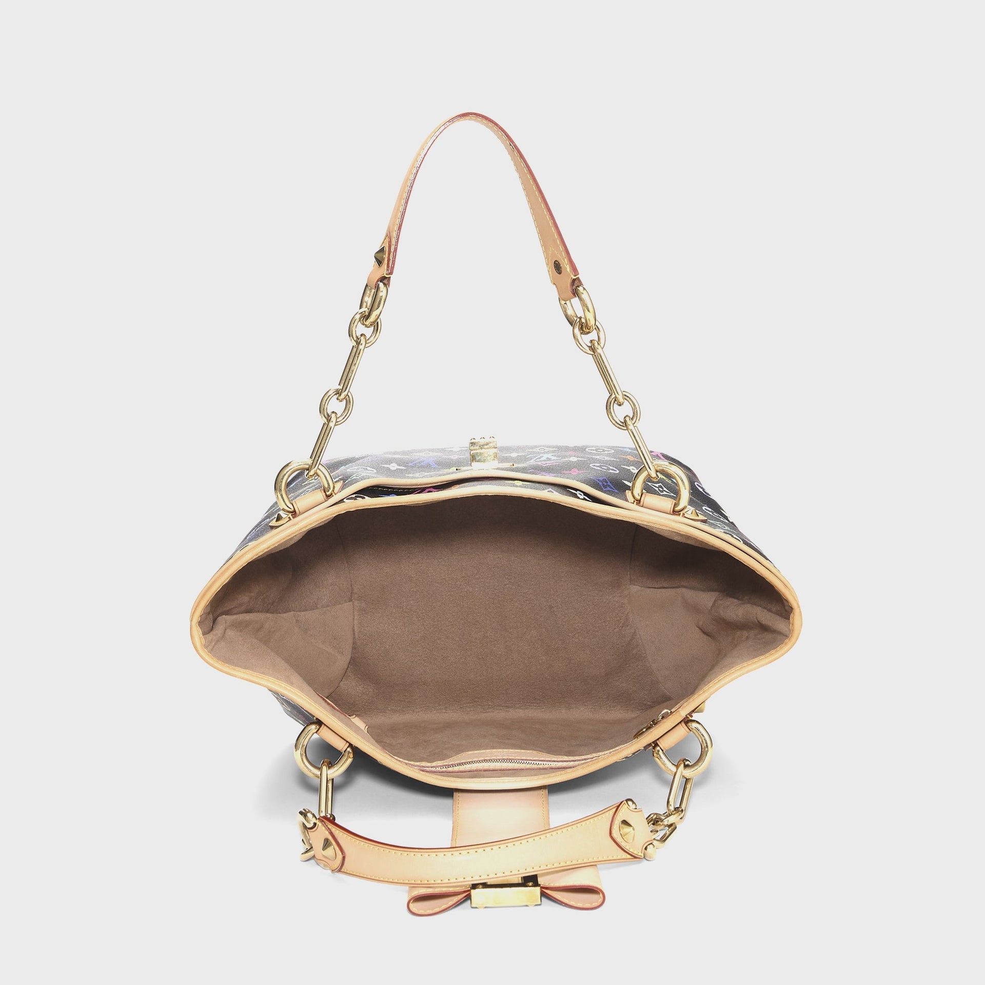 WGACA Takashi Murakami x Louis Vuitton White Monogram Multicolore Annie GM in Black