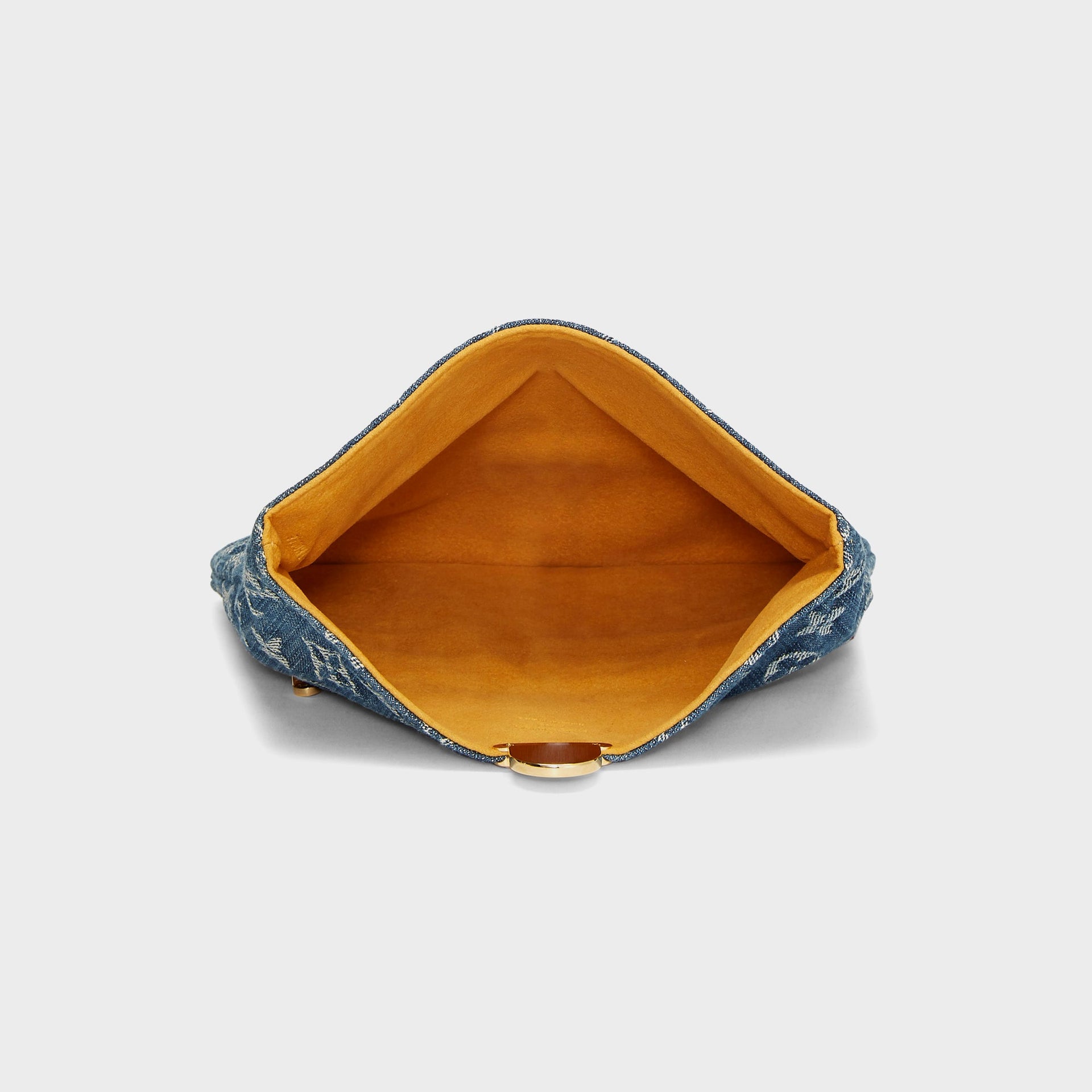 WGACA Louis Vuitton Denim Pochette Plate Clutch in Blue