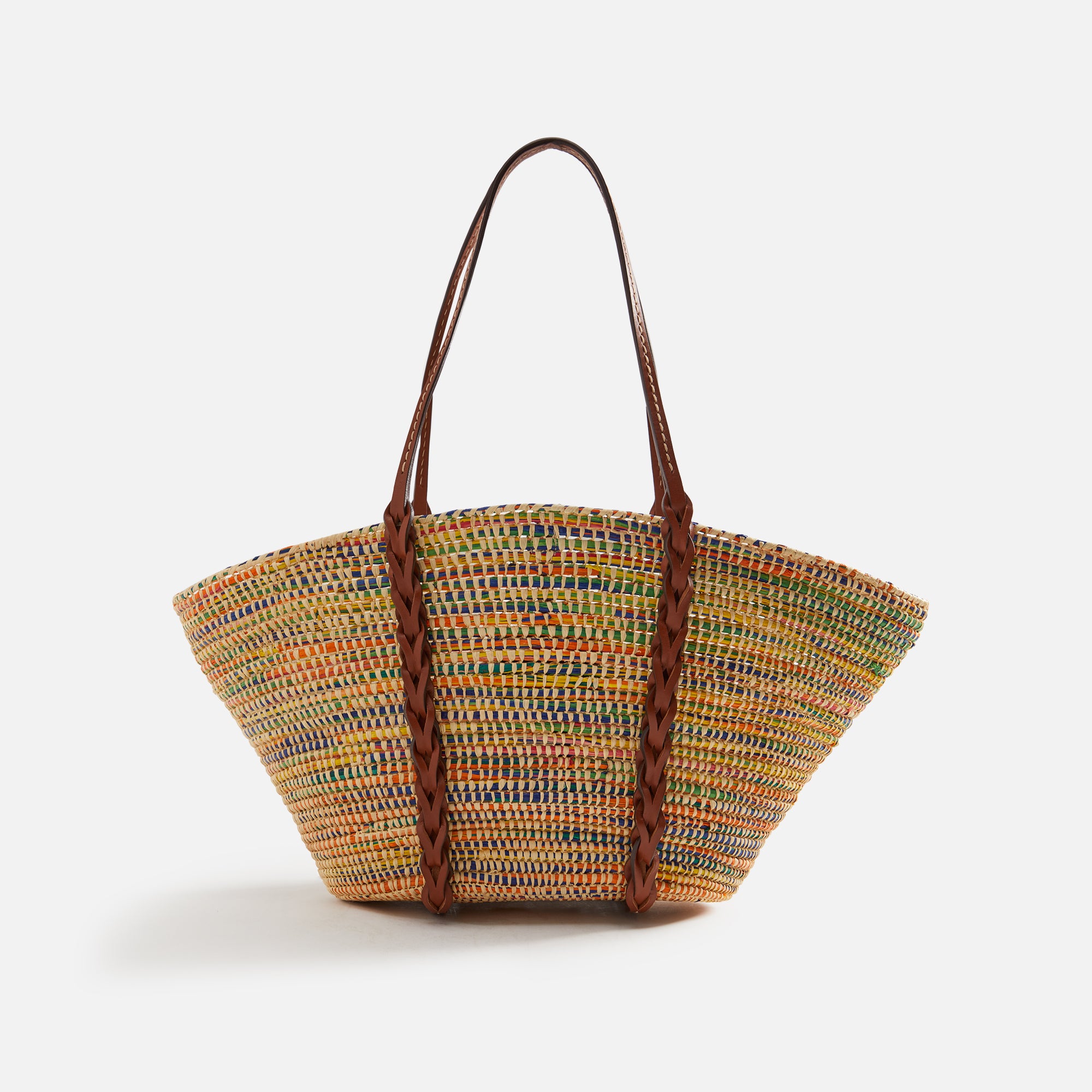 バッグ Kith Raffia Tote Bag Kith Women Mini Striped Raffia Tote - Sunrise | Parallel