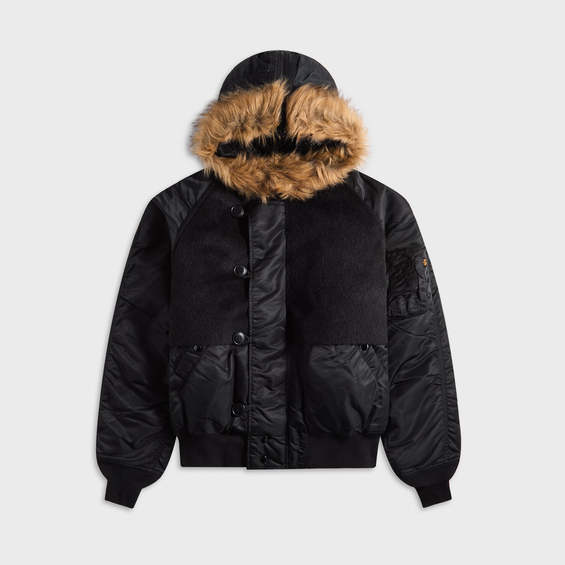 Junya Watanabe MAN Fur Trim Puffer Jacket - Black