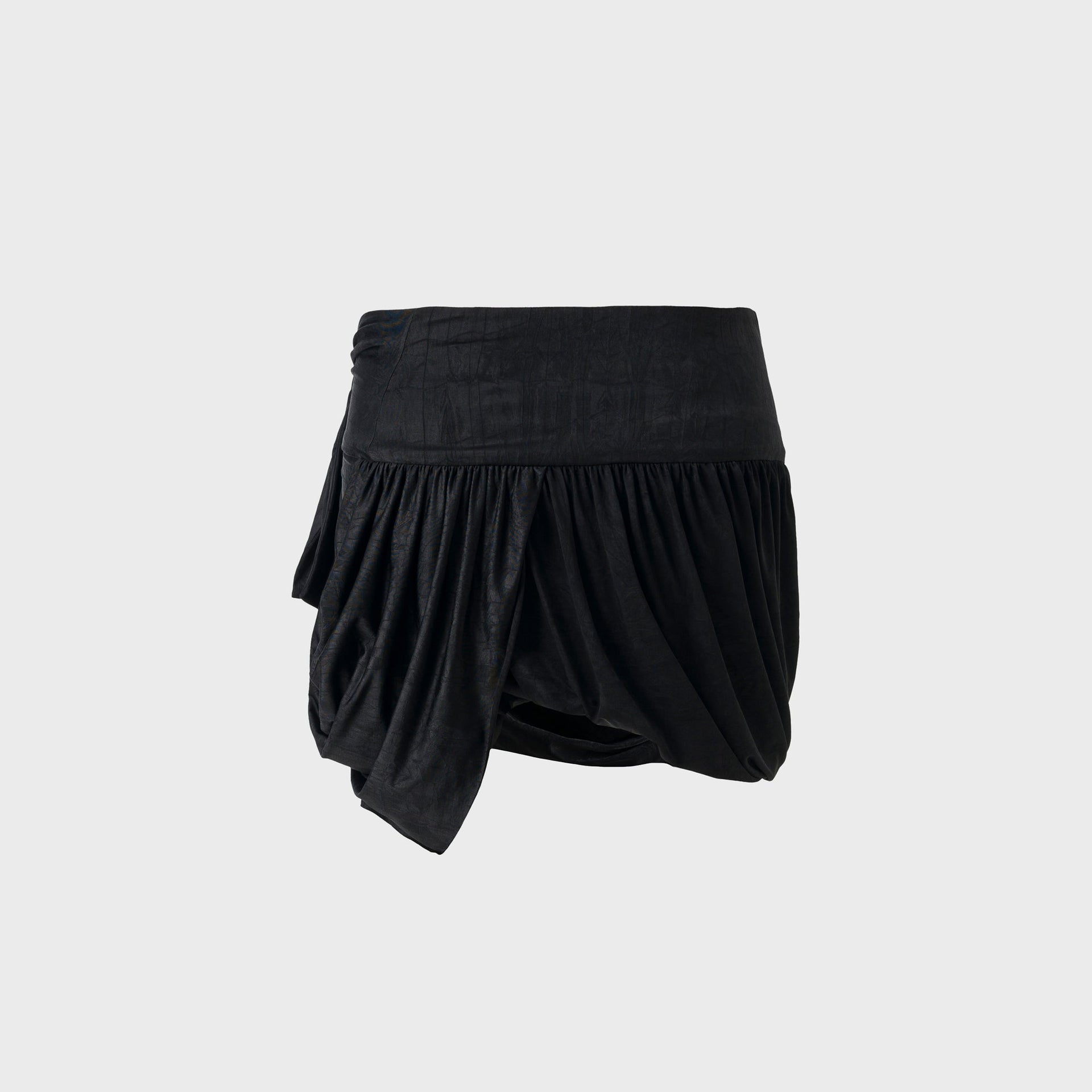 Siedres Tie Detailed Jersey Wrap Mini Skirt - Black