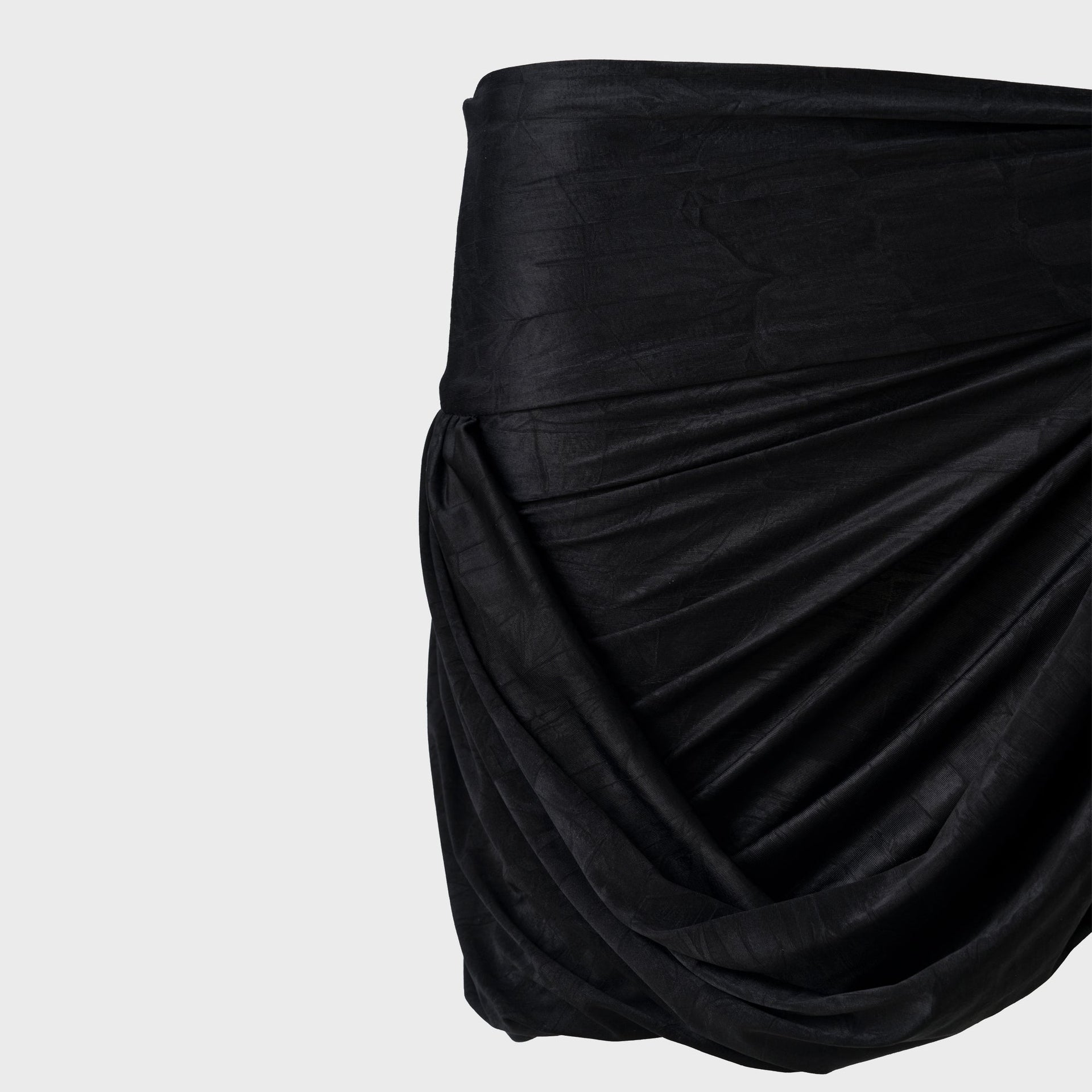 Siedres Tie Detailed Jersey Wrap Mini Skirt - Black