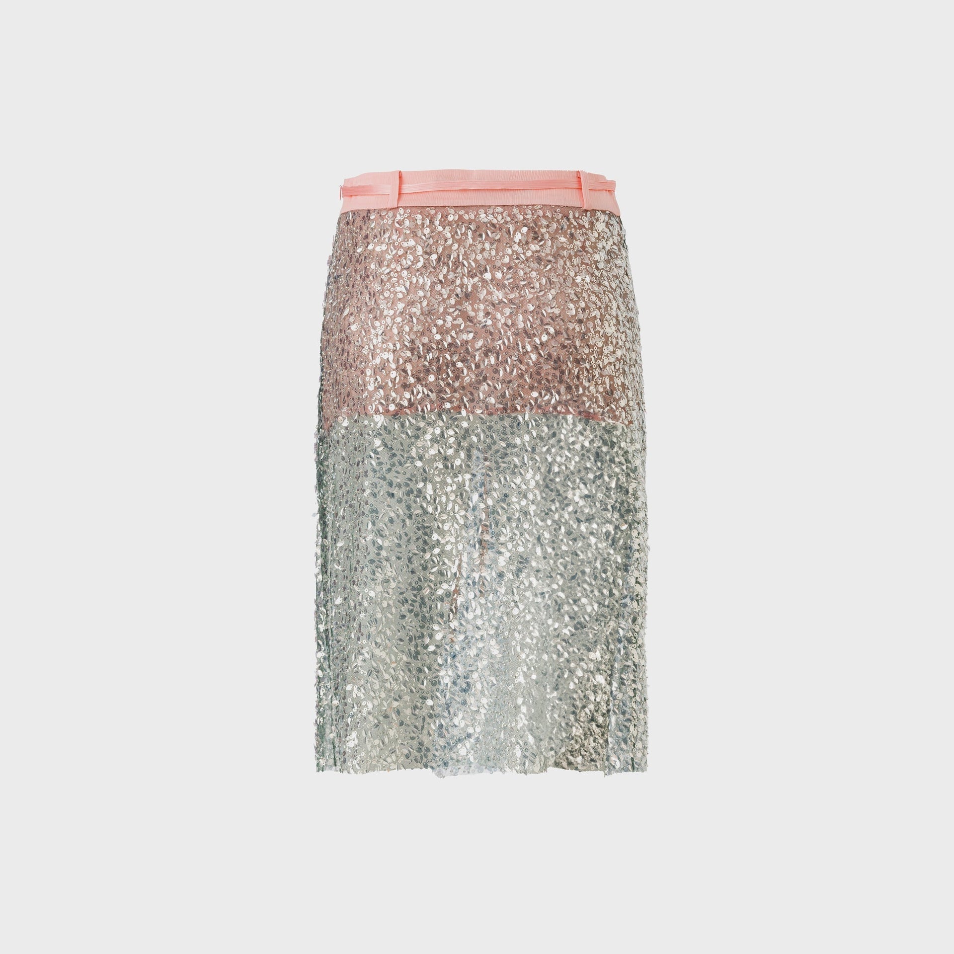 Siedres Sequined Low Rise Midi Skirt with Lining in Mint