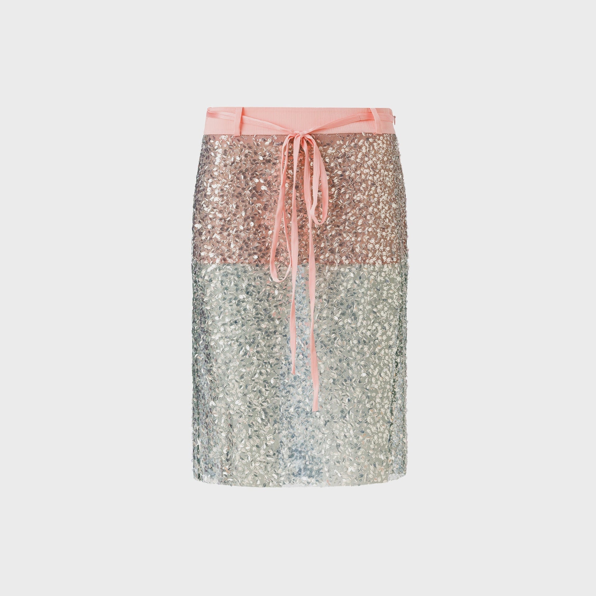 Siedres Sequined Low Rise Midi Skirt with Lining in Mint